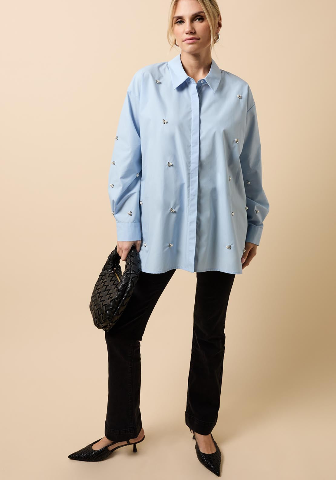 Embellished Shirt - Blue