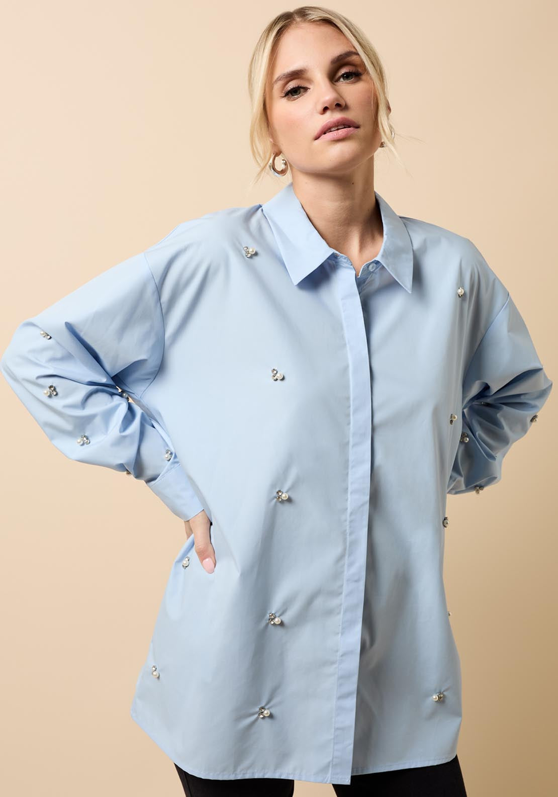 Embellished Shirt - Blue