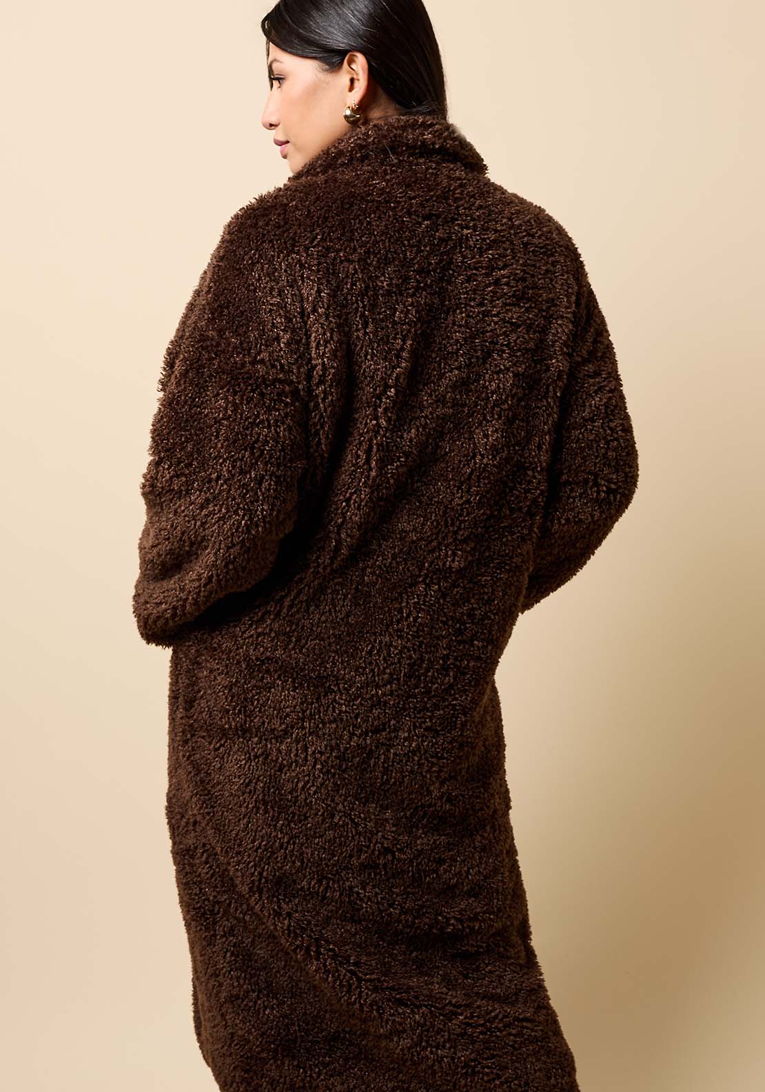 Faux Fur Coat - Brown