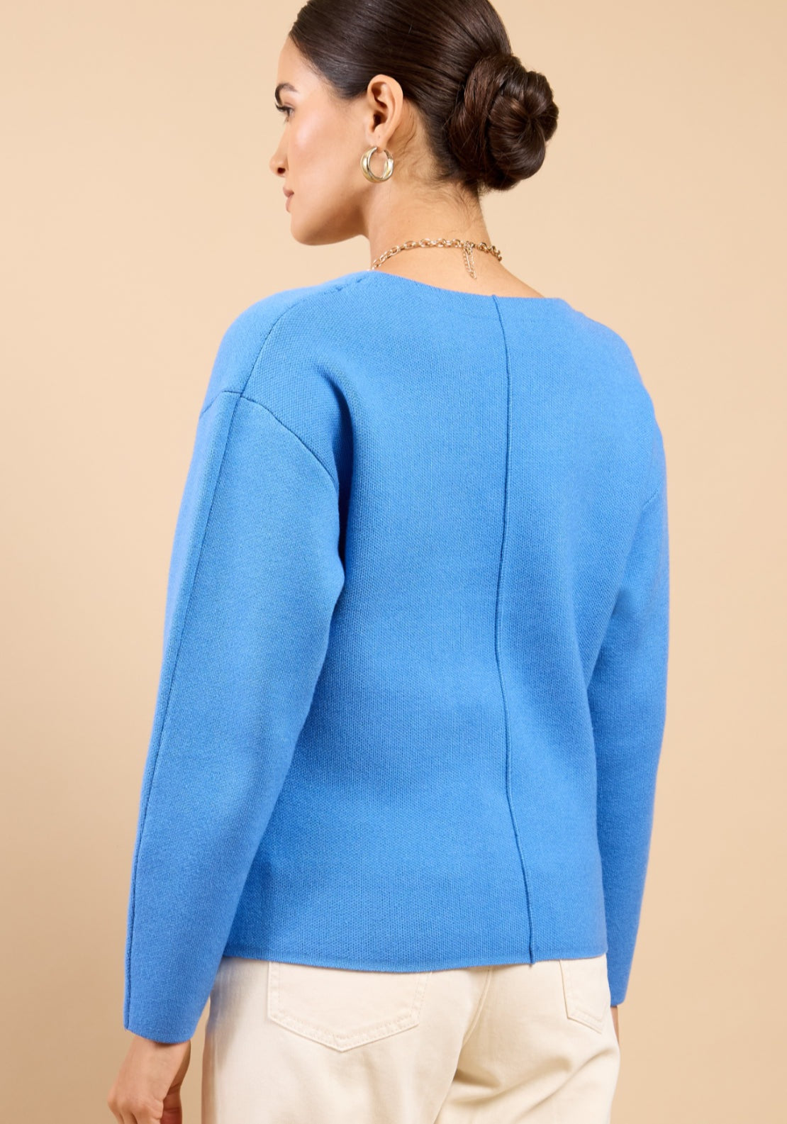 Yvaine Button Detail Knit Cardigan - Blue