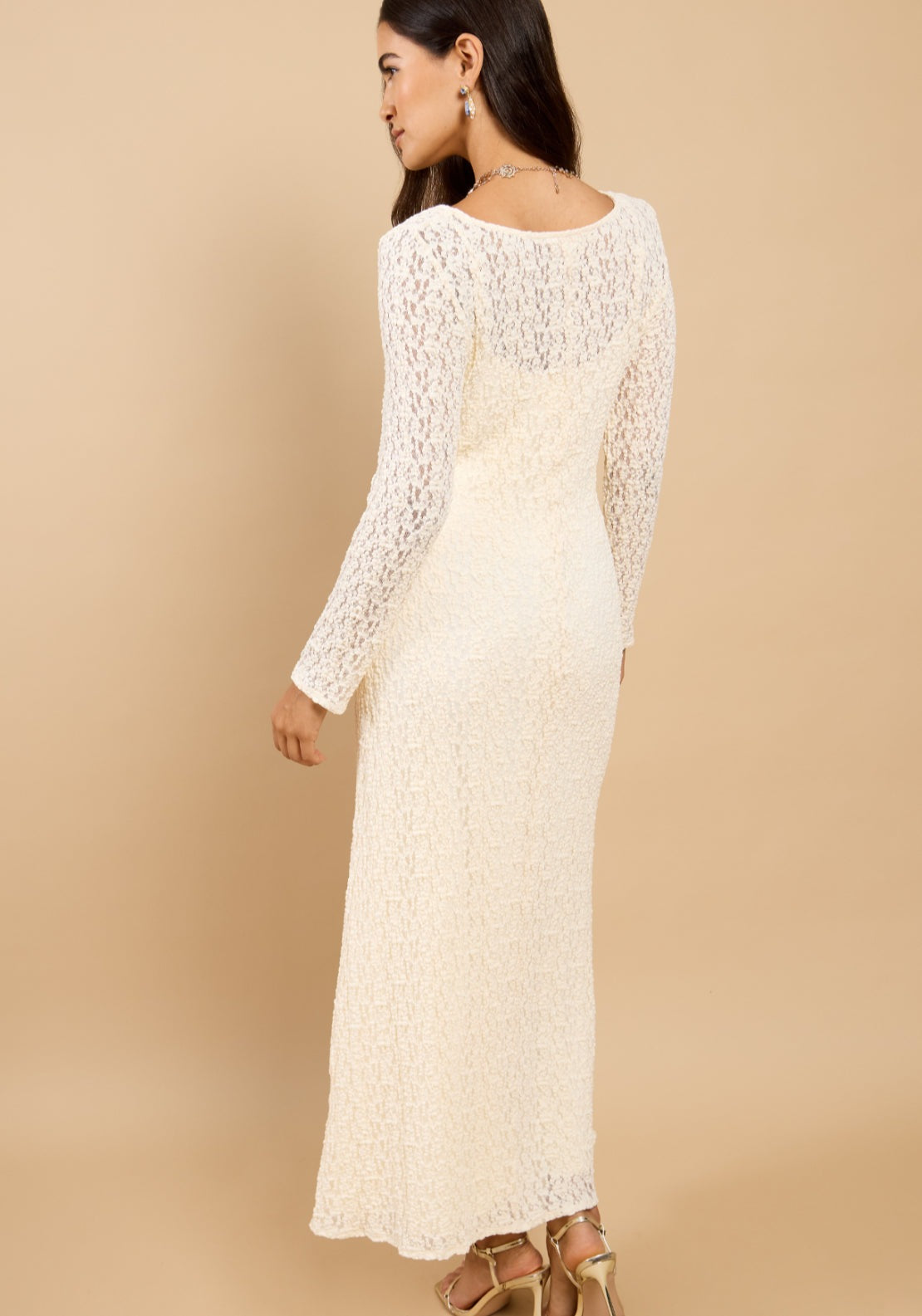 Laelia Textured Dress - Cream