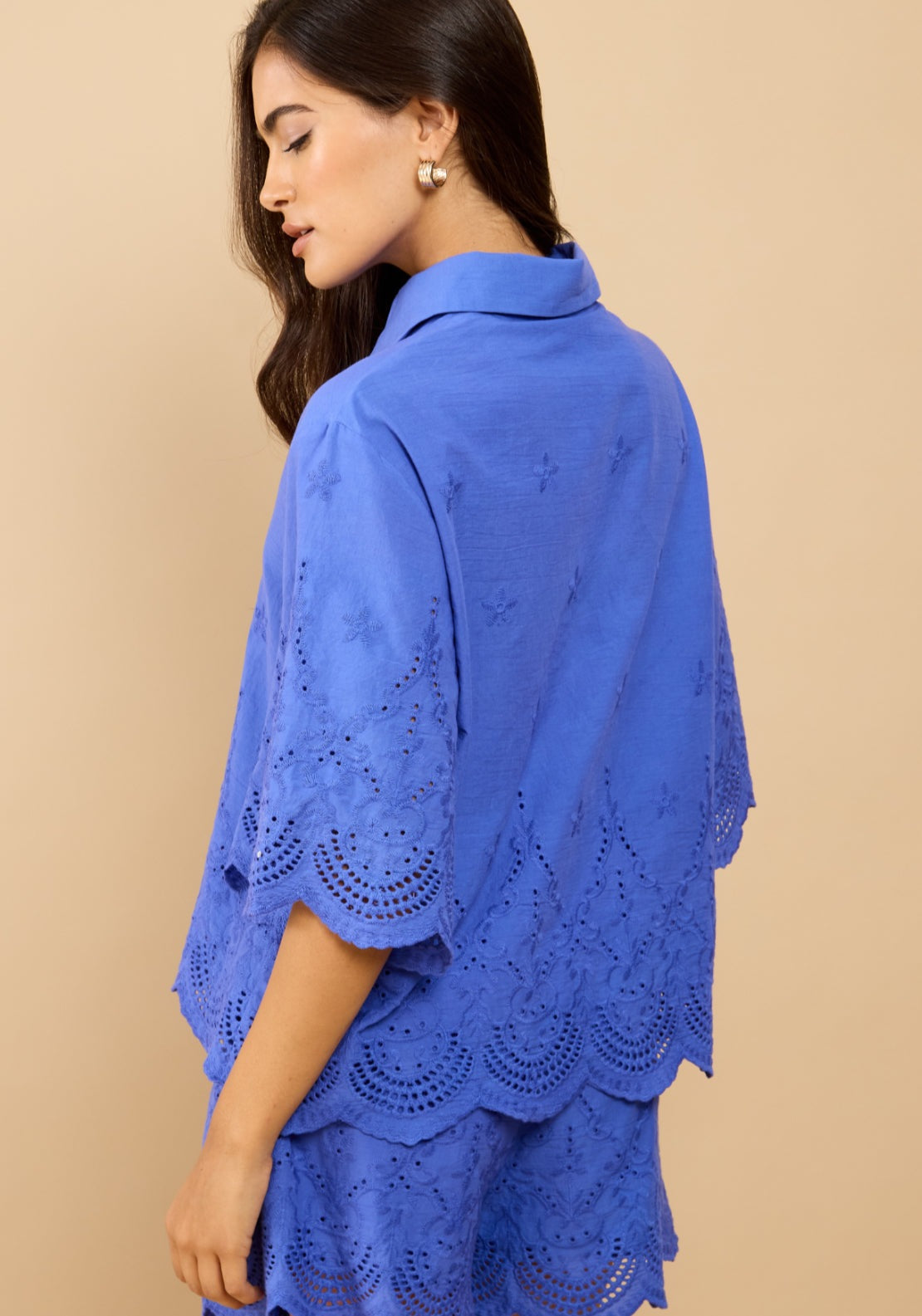 Avelin Embroidered Shirt - Blue