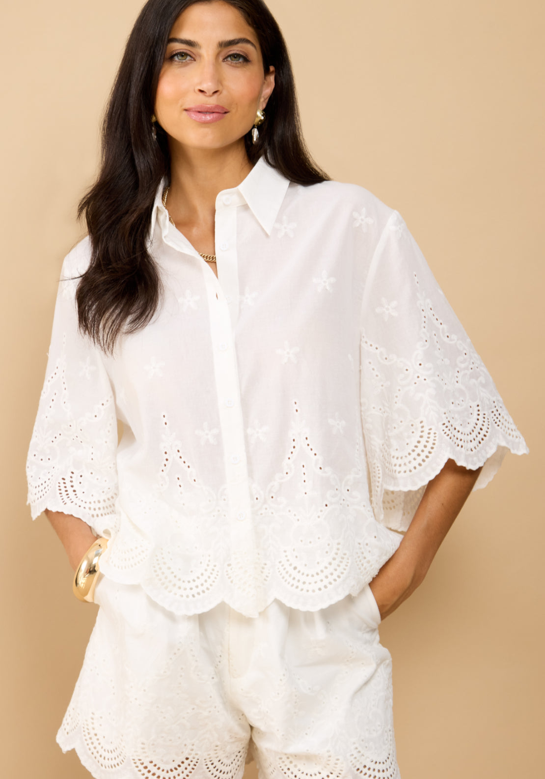 Avelin Embroidered Shirt - White