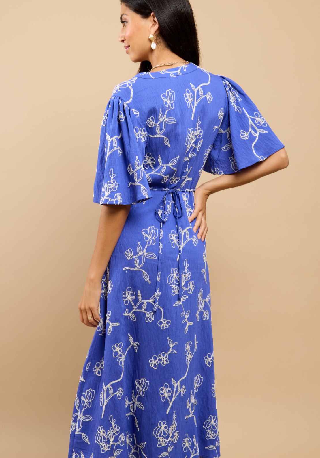 Lissandra Embroidered Dress - Blue