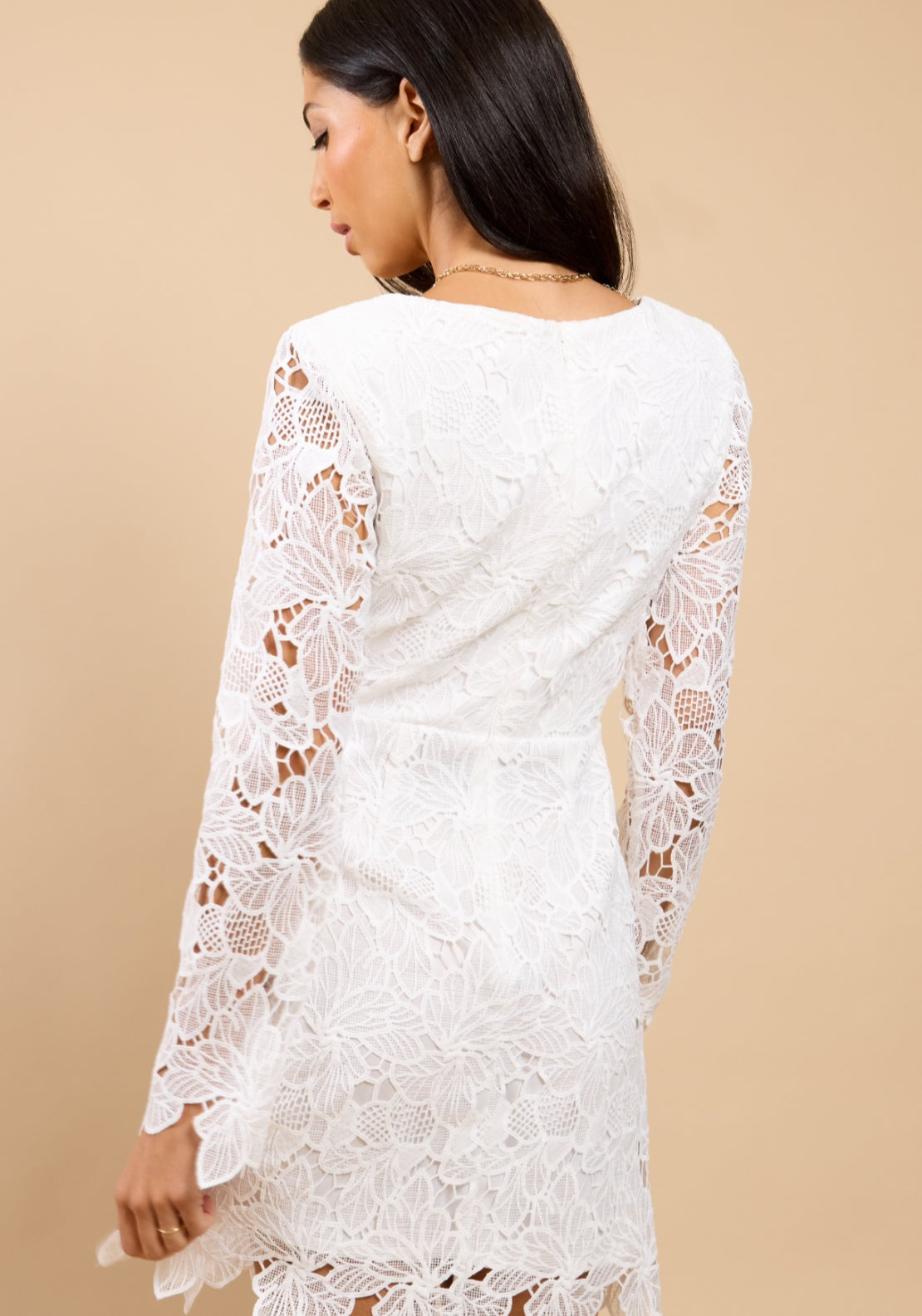 Marcella Crochet Mini Dress - White