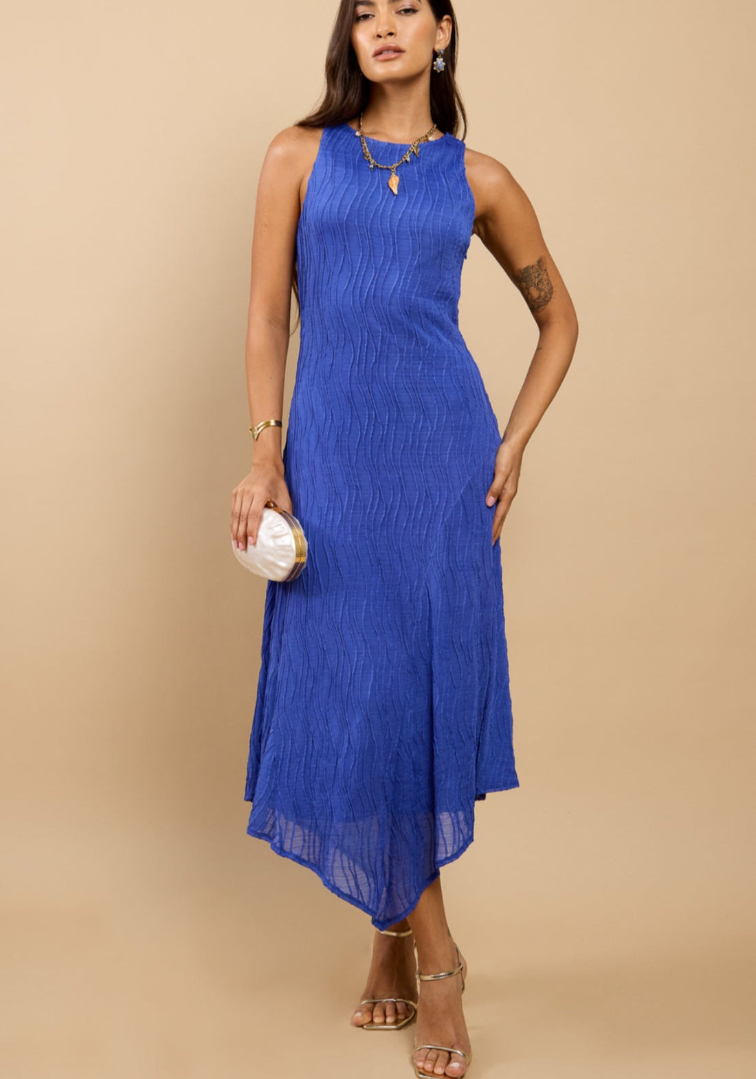 Melina Textured Dress - Blue