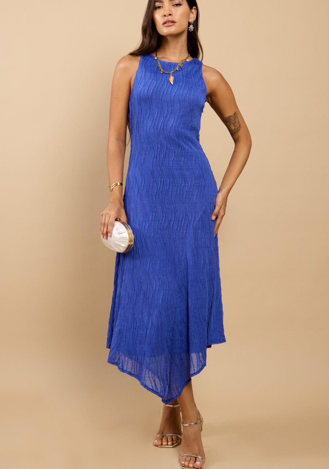 Melina Textured Dress - Blue