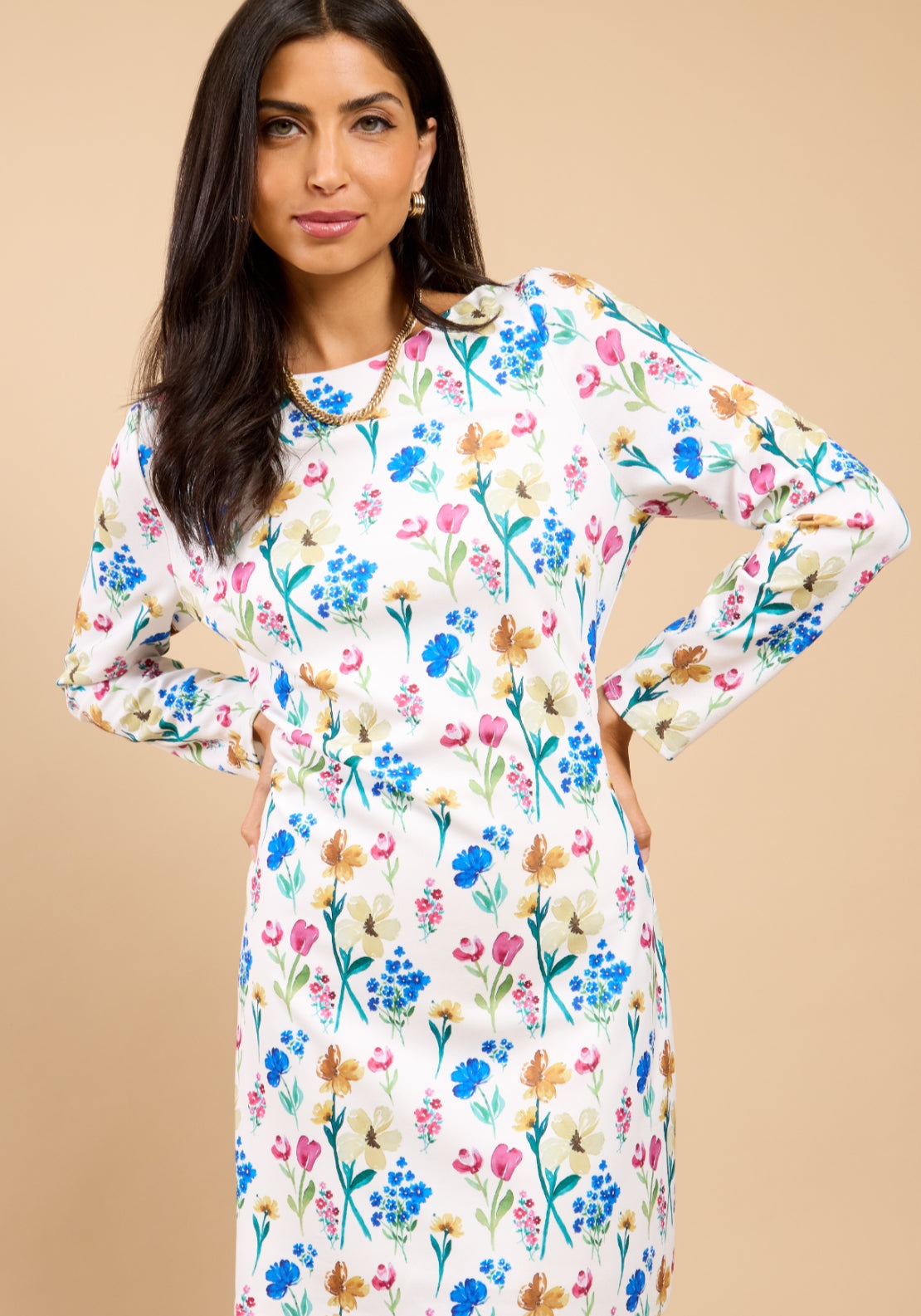 Mireya Floral Print Mini Dress - White Floral