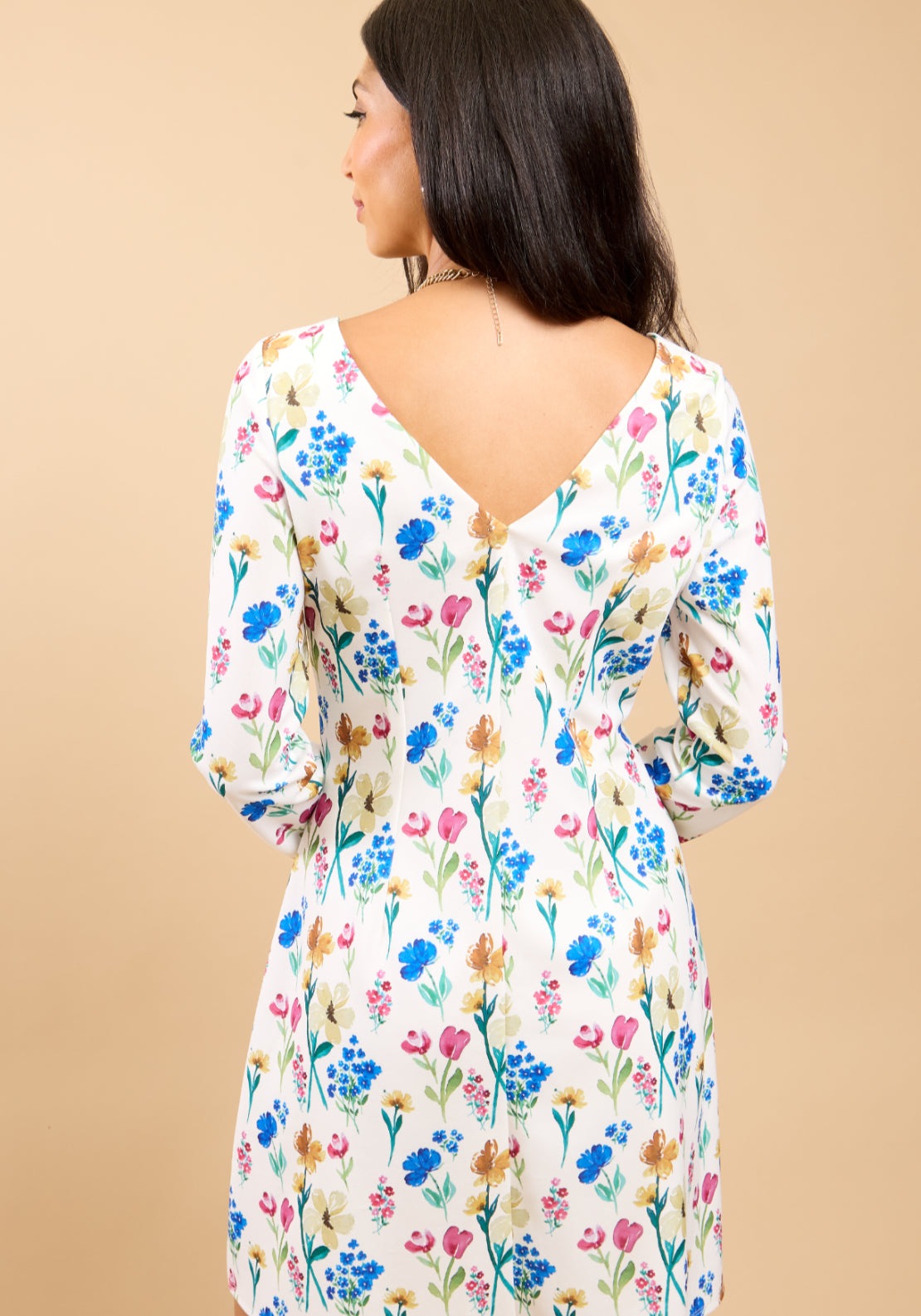 Mireya Floral Print Mini Dress - White Floral