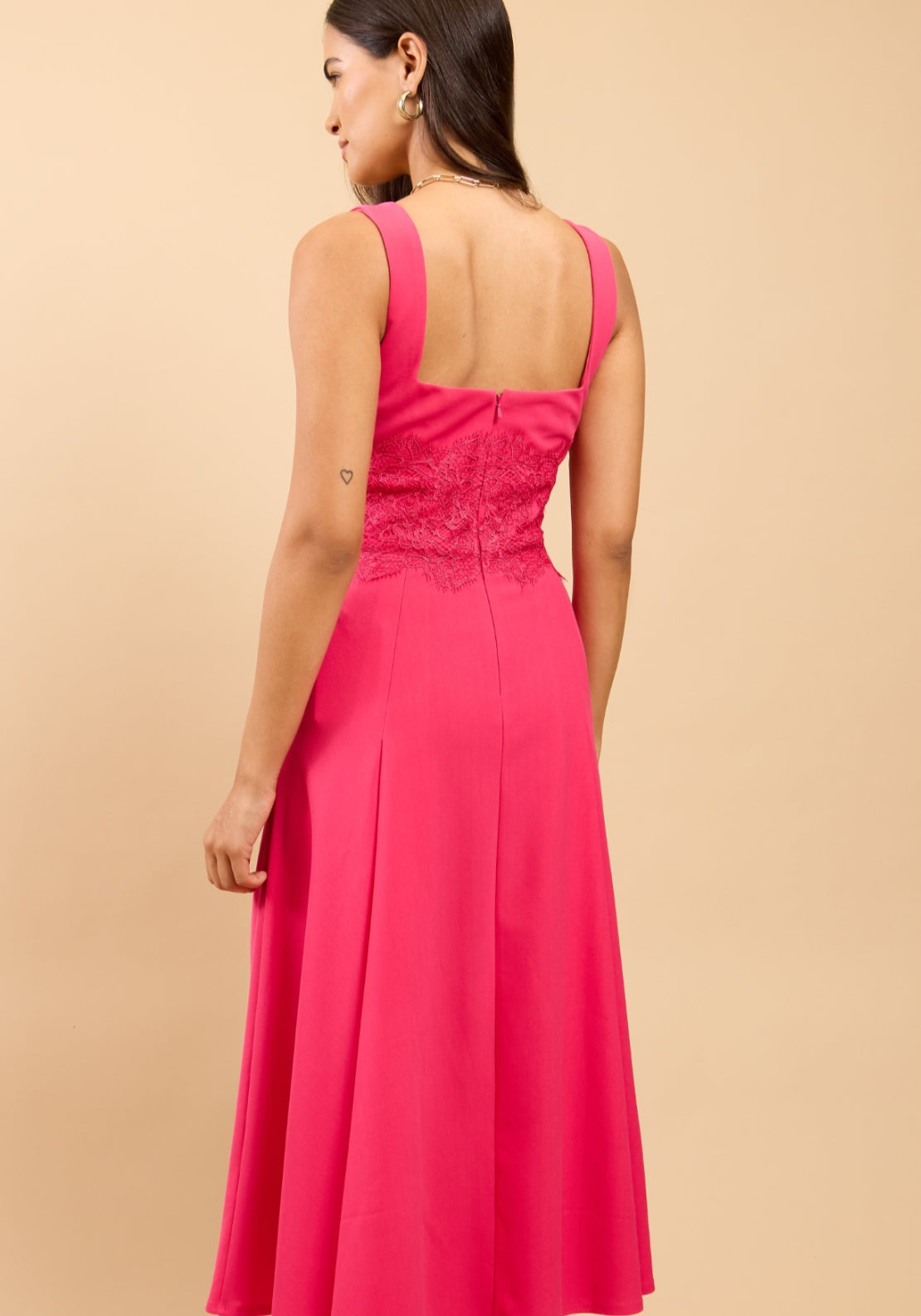 Orelia Lace Detail Dress - Pink