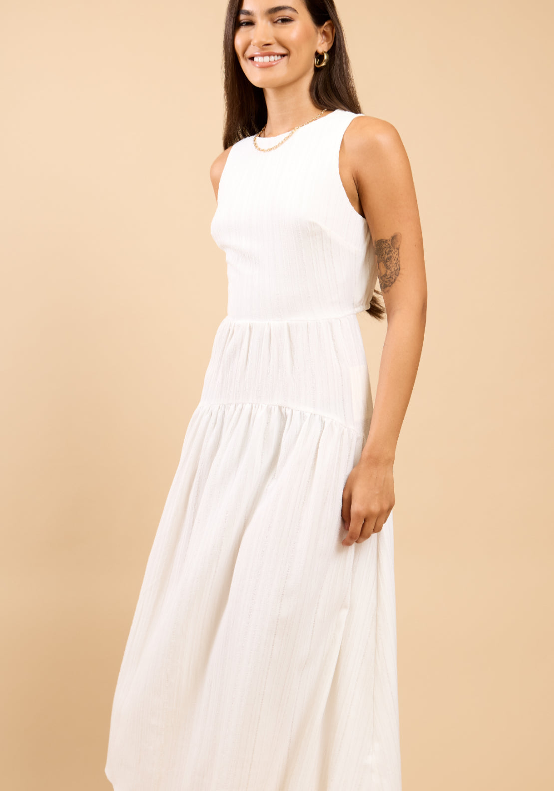 Thalassa Dropped Waist Dress - White