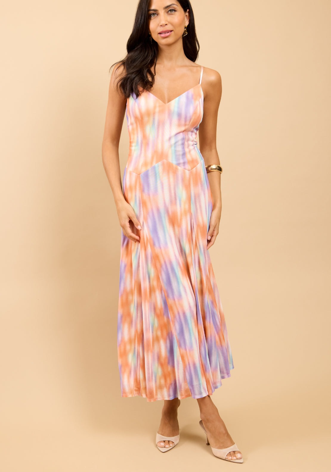 Adeline Blur Print Maxi Dress - Multi