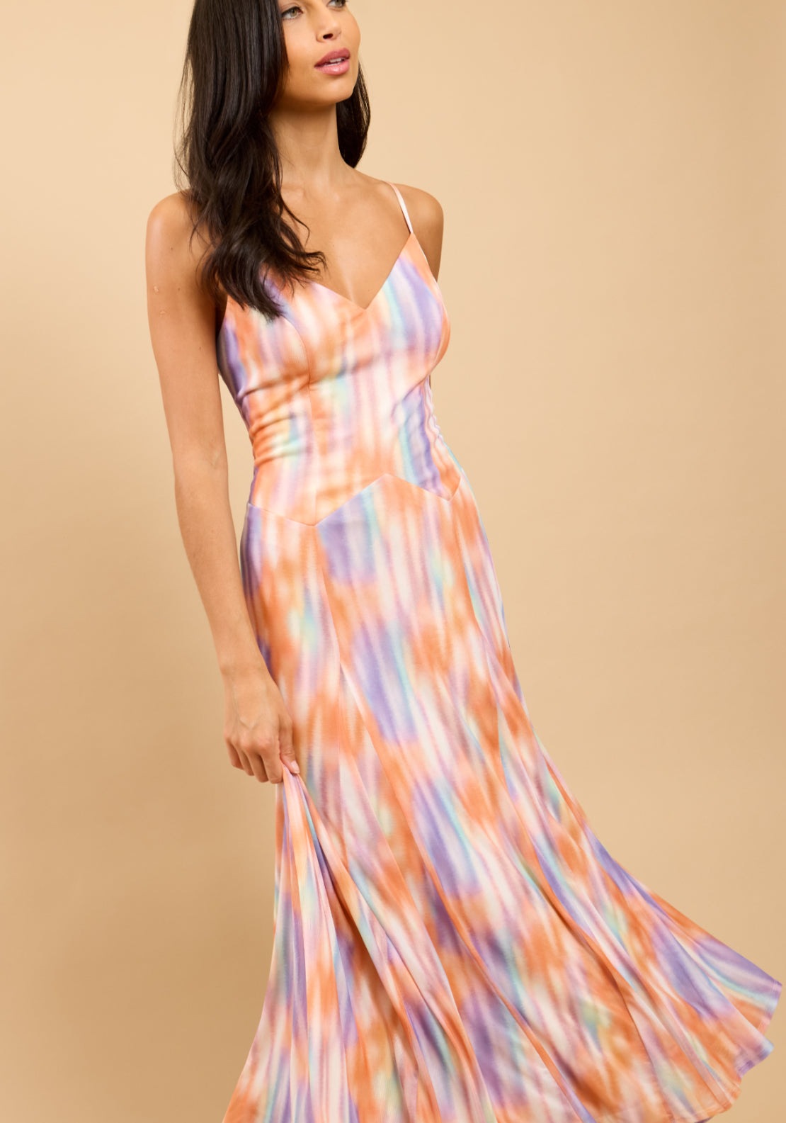 Adeline Blur Print Maxi Dress - Multi