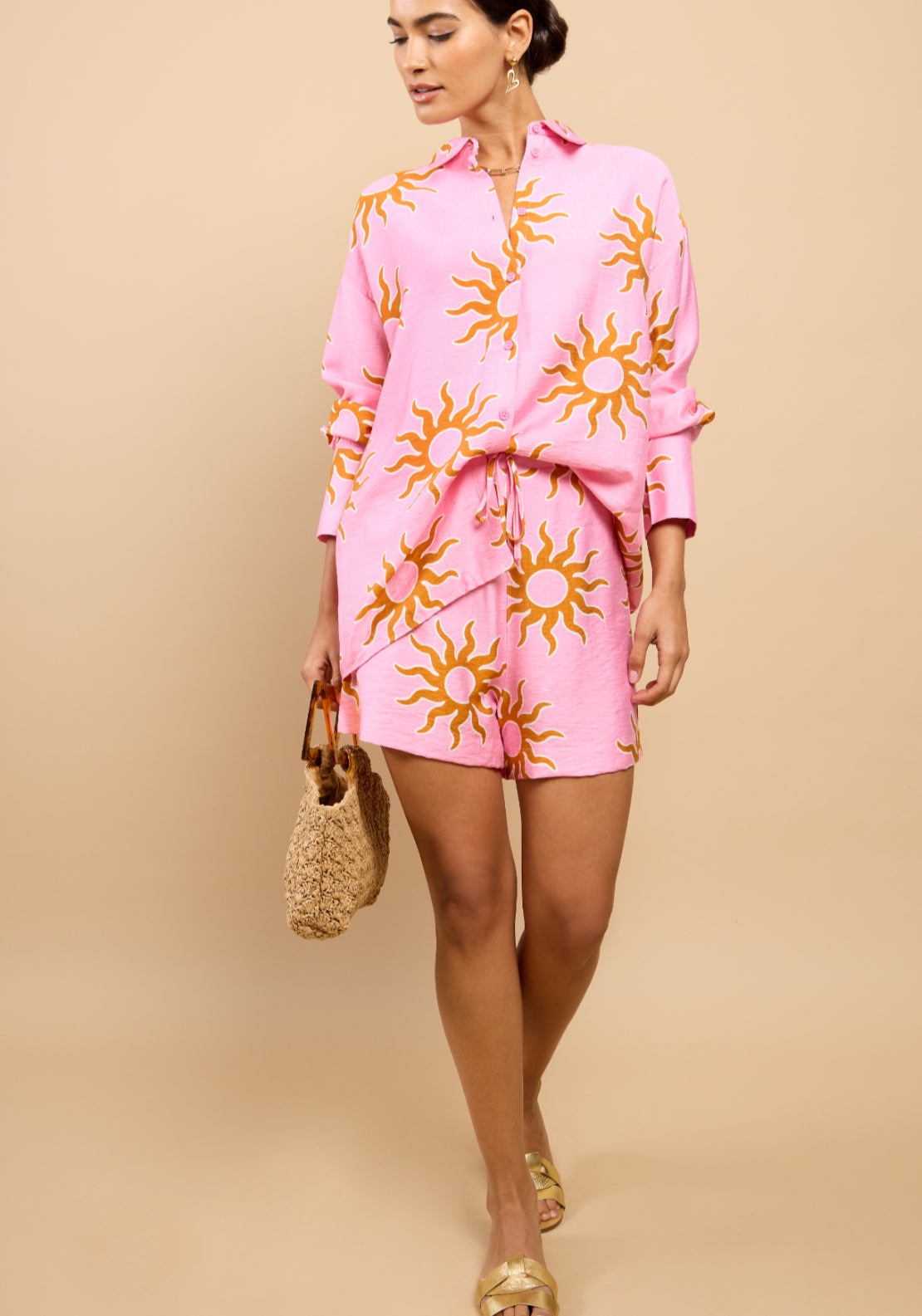 Arabella Sun Print Shorts - Pink