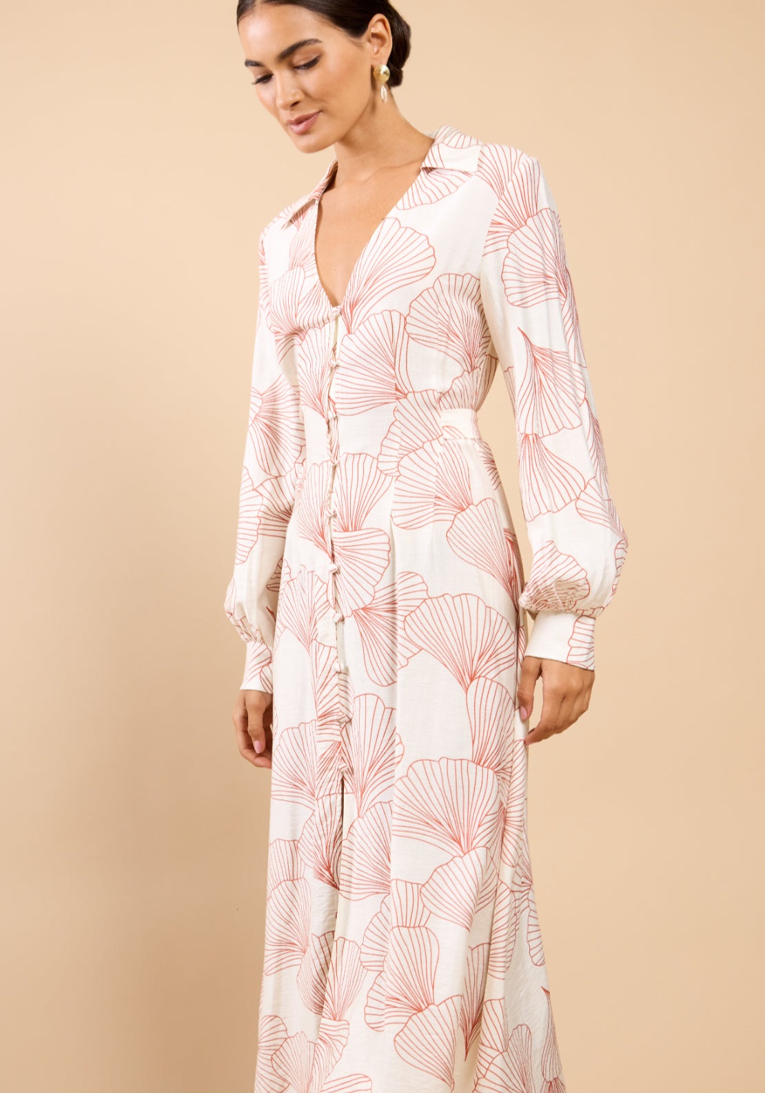 Bellerose Shell Print Shirt Dress - Cream