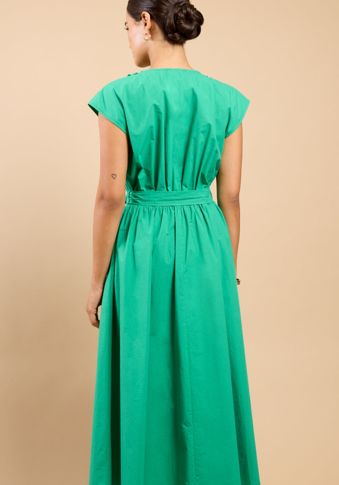 Leni Frill Detail Dress - Green