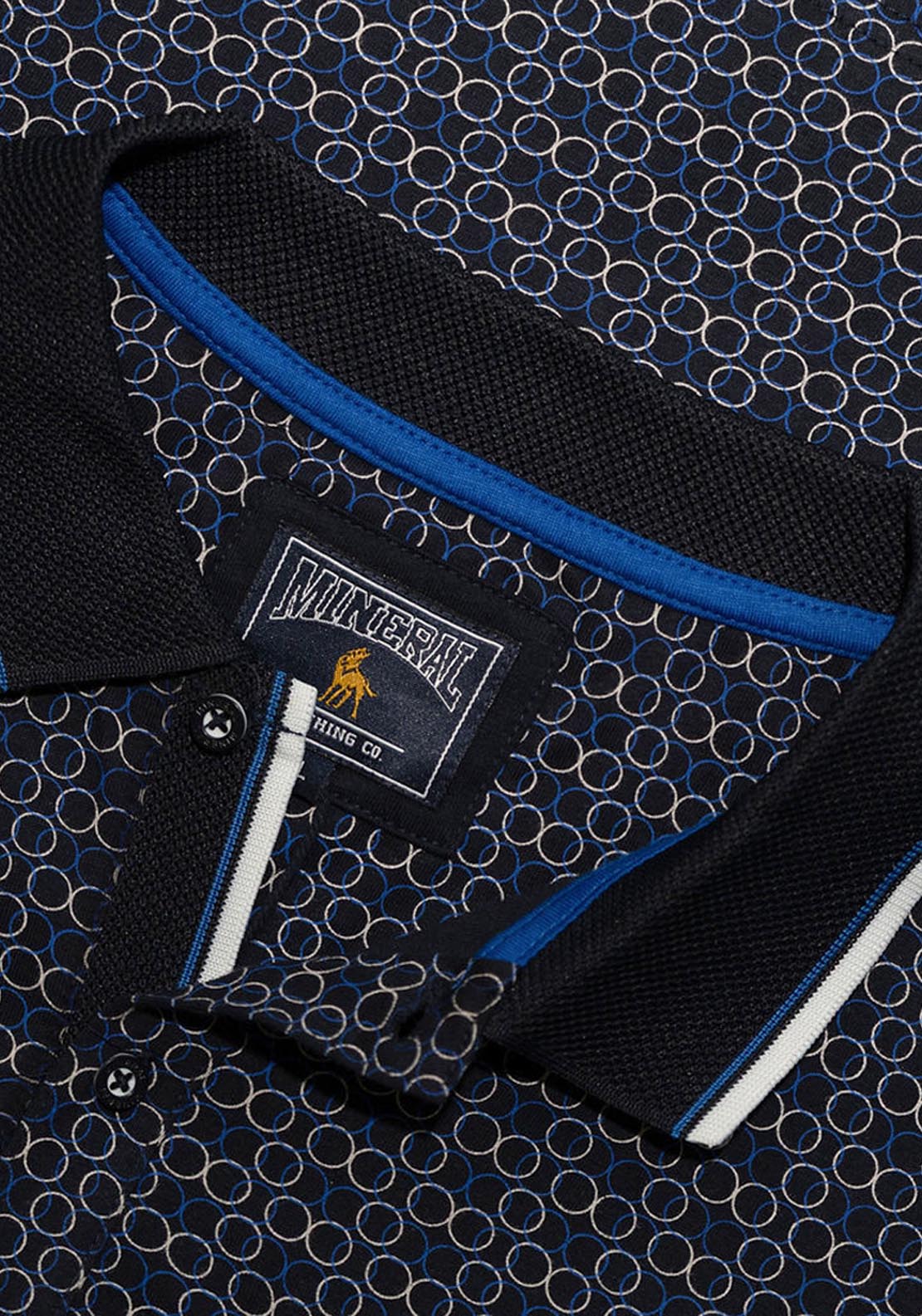 Mineral Danny Aop Polo - Navy/ecru 4 Shaws Department Stores