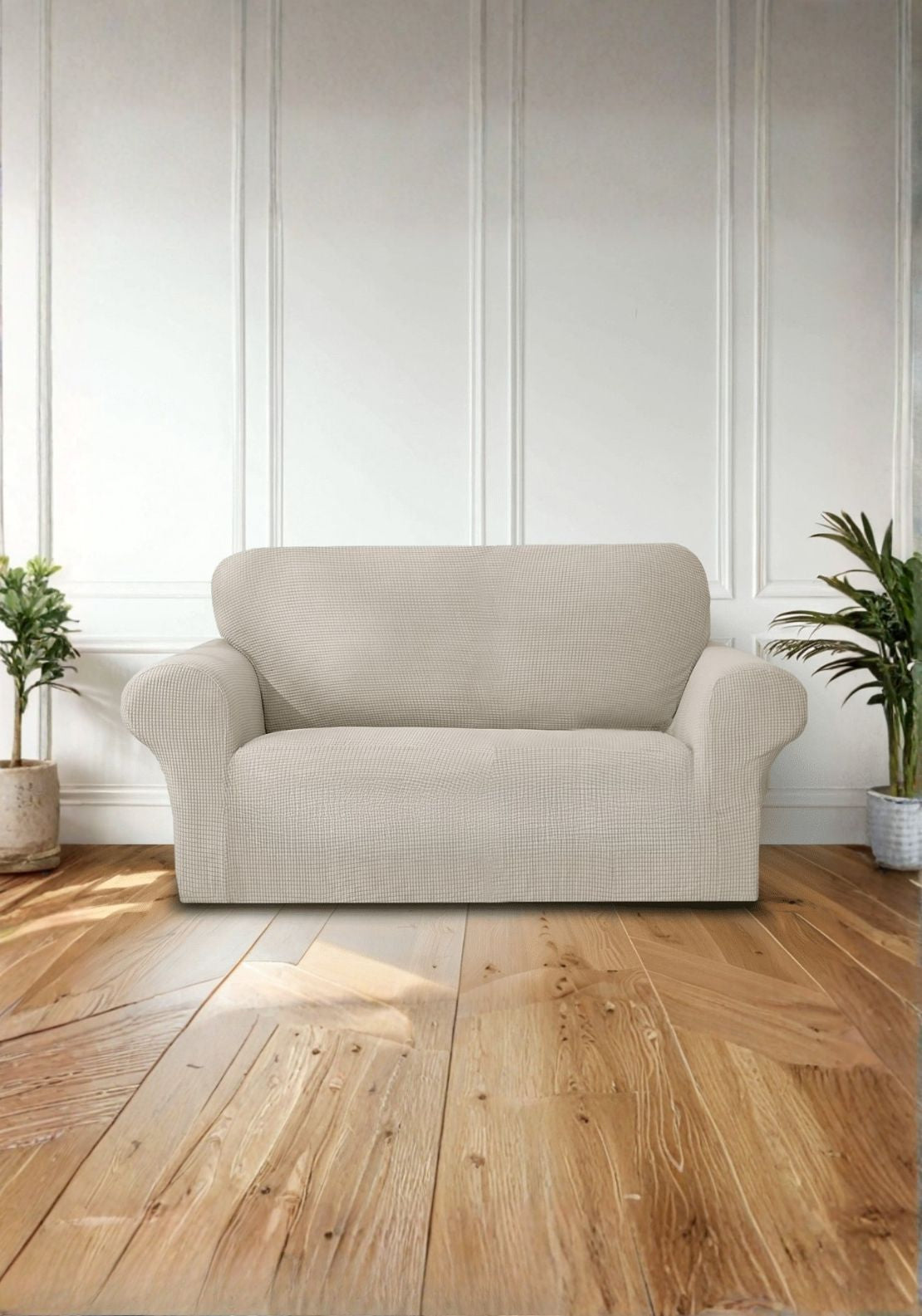 The Home Collection 2 Seater Delby Sofa Cover - Beige 1 Shaws Department Stores