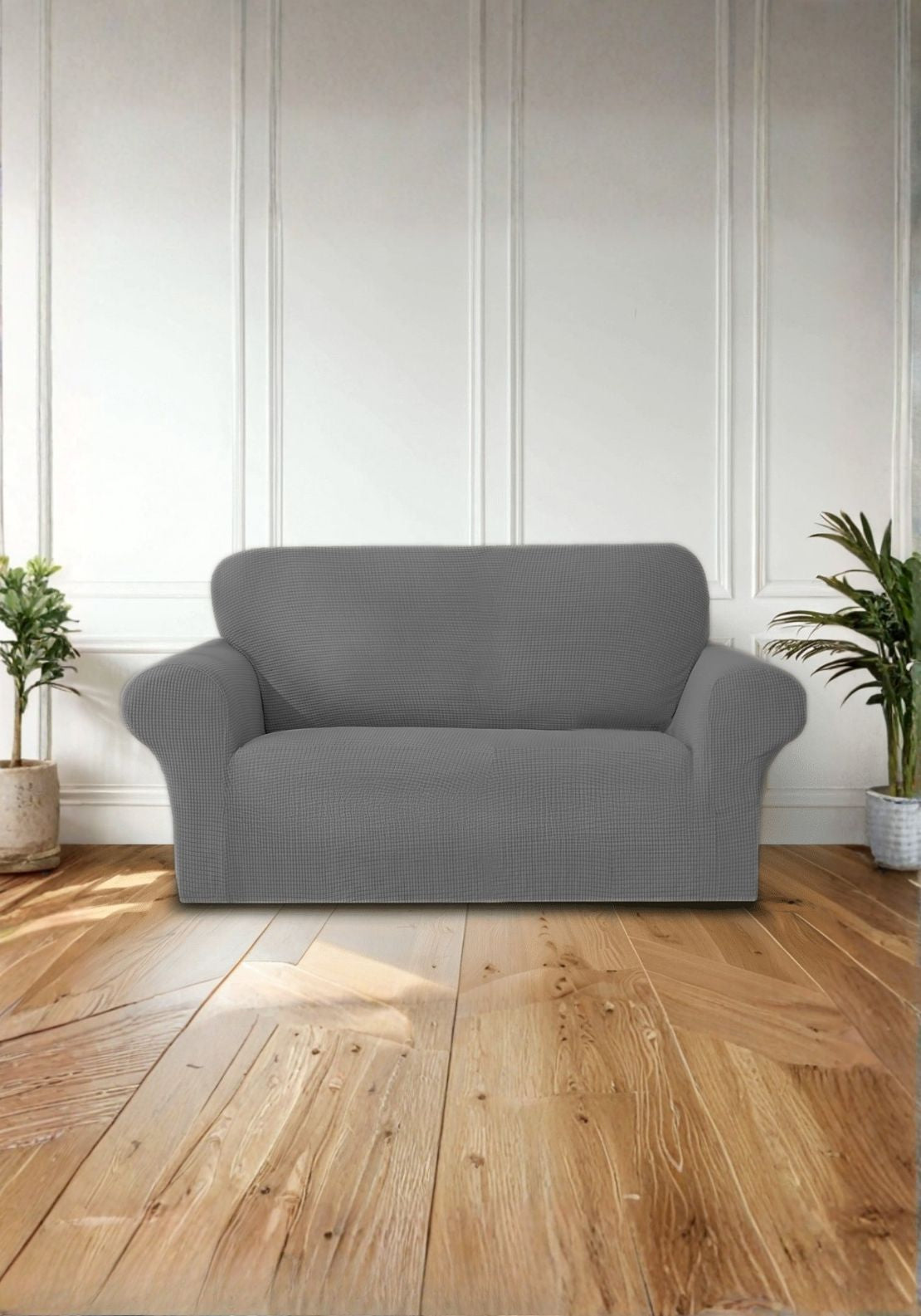 The Home Collection 2 Seater Delby Sofa Cover - Charcoal 1 Shaws Department Stores