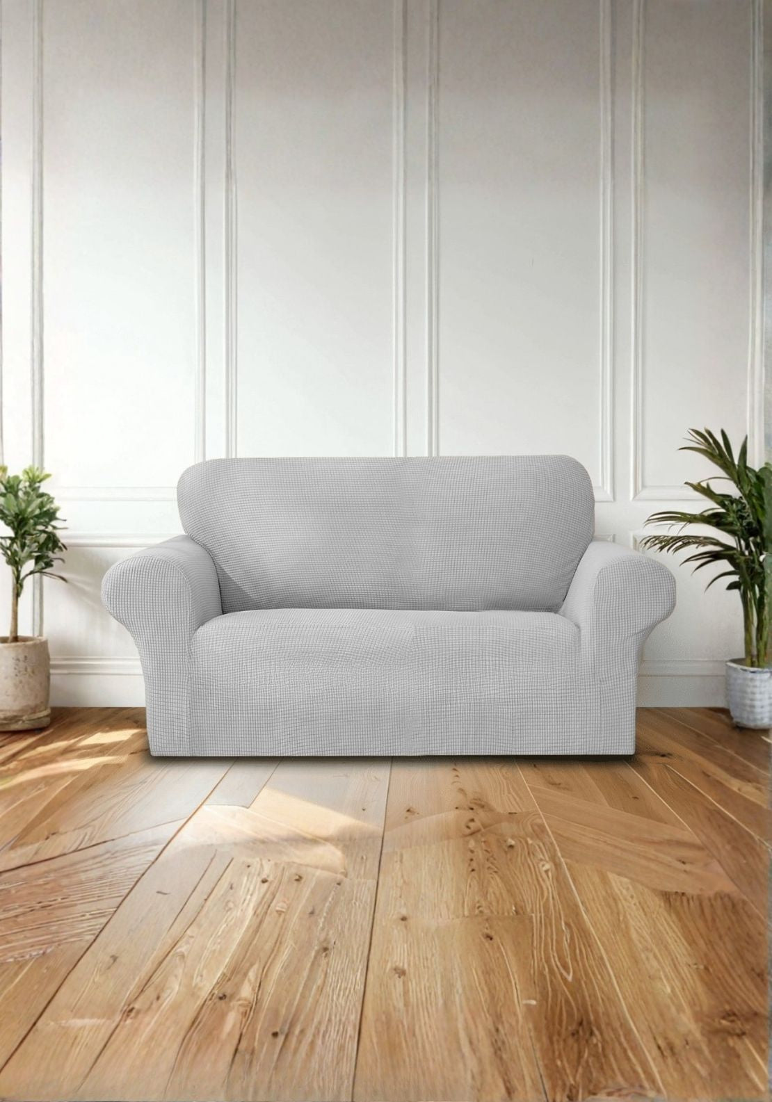 The Home Collection 2 Seater Delby Sofa Cover - Grey 1 Shaws Department Stores