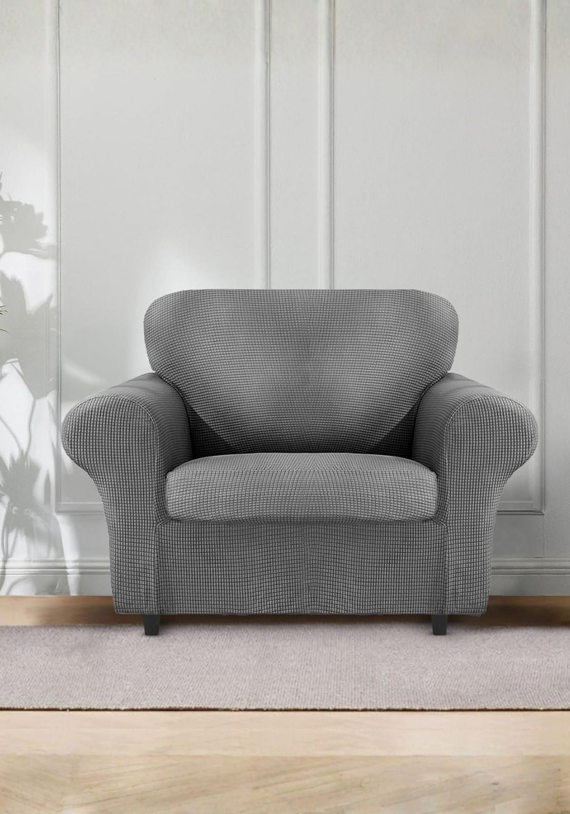 The Home Collection 1 Seater Delby Sofa Cover Set - Grey 1 Shaws Department Stores