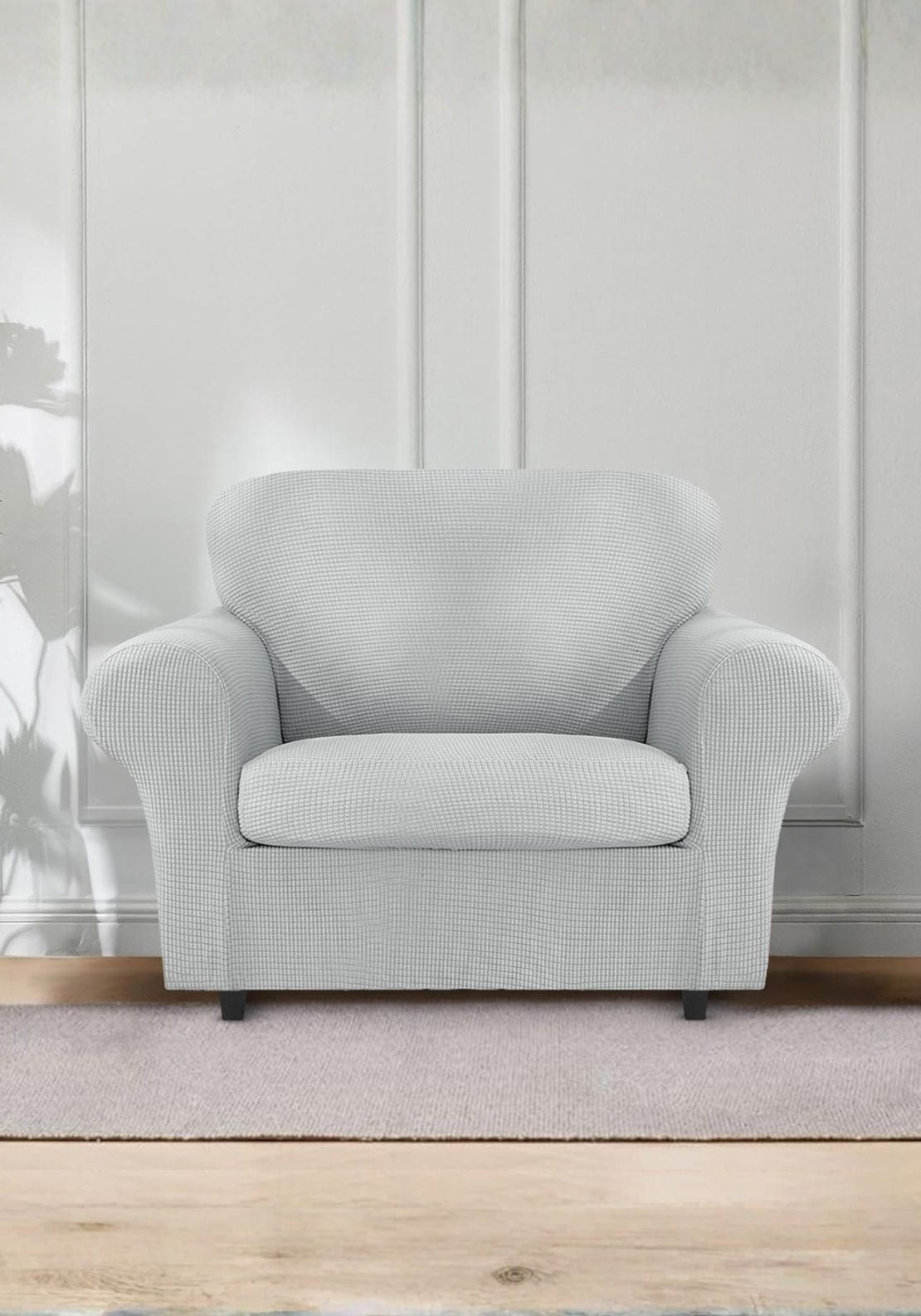 The Home Collection 1 Seater Delby Sofa Cover Set - Silver 1 Shaws Department Stores