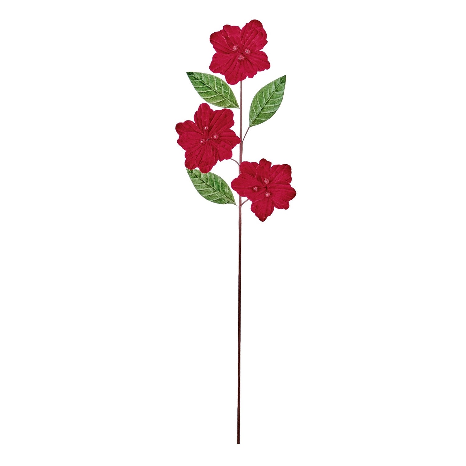 The Home Christmas Velvet Flower With Leaves 1 Shaws Department Stores
