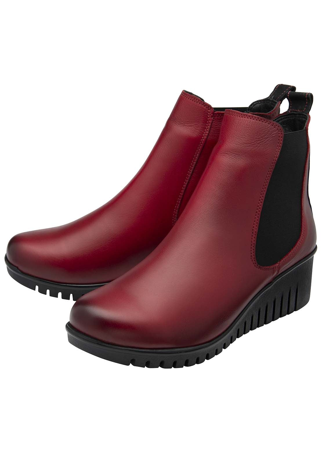 Lotus Dresden Ladies Ankle Boot - Red Leather 1 Shaws Department Stores