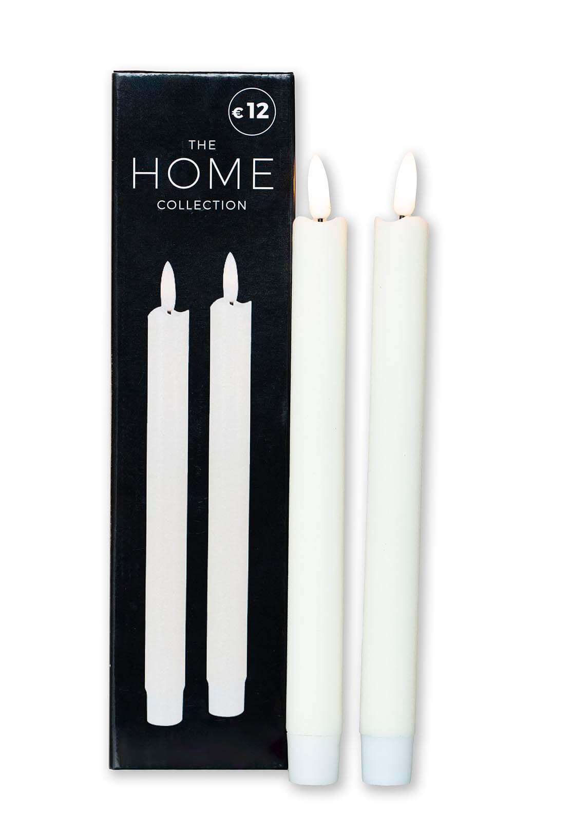 The Home Collection 3D Flame LED Taper Candle Set - Ivory 1 Shaws Department Stores