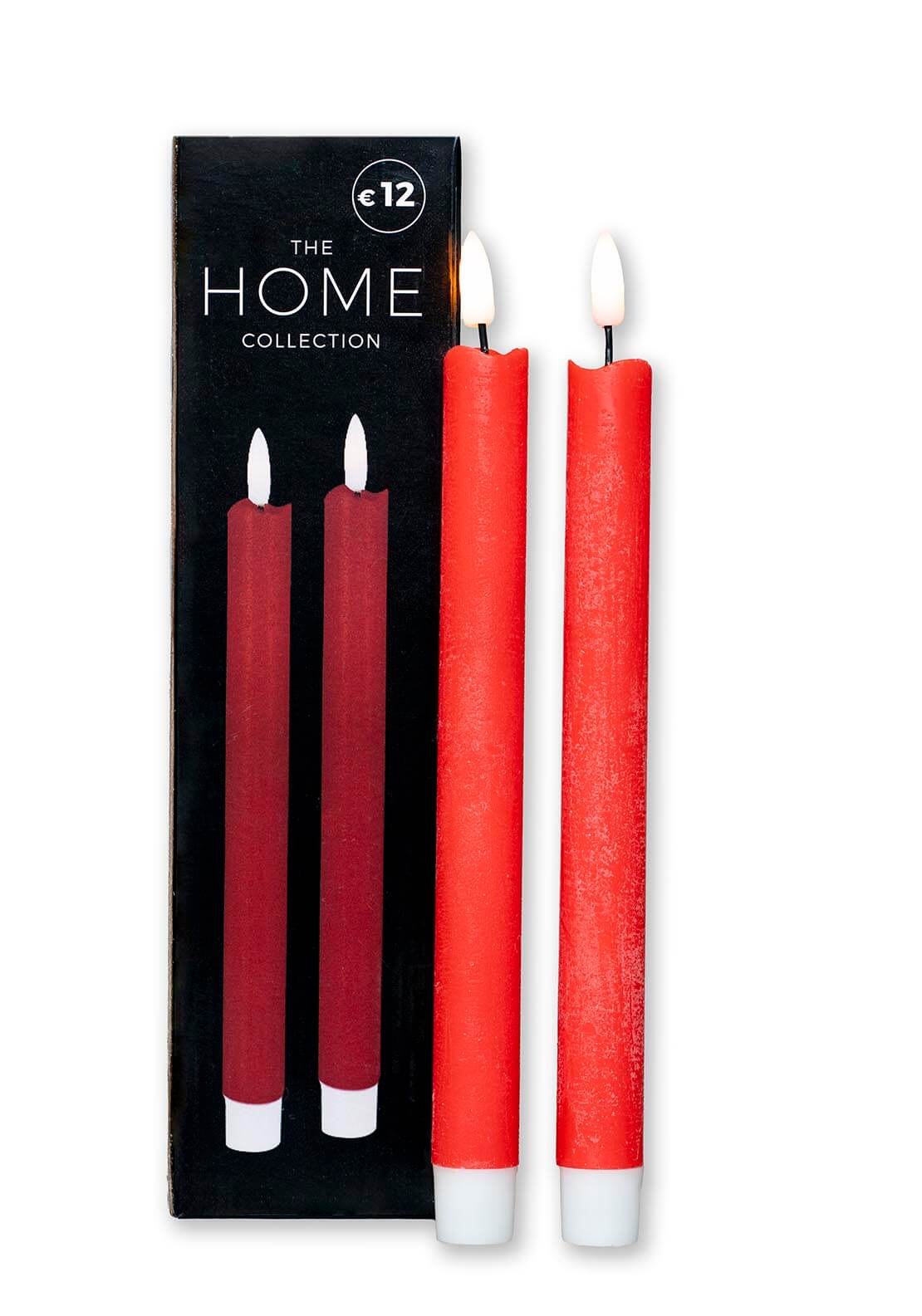 The Home Collection 3D Flame LED Taper Candle Set - Red 1 Shaws Department Stores