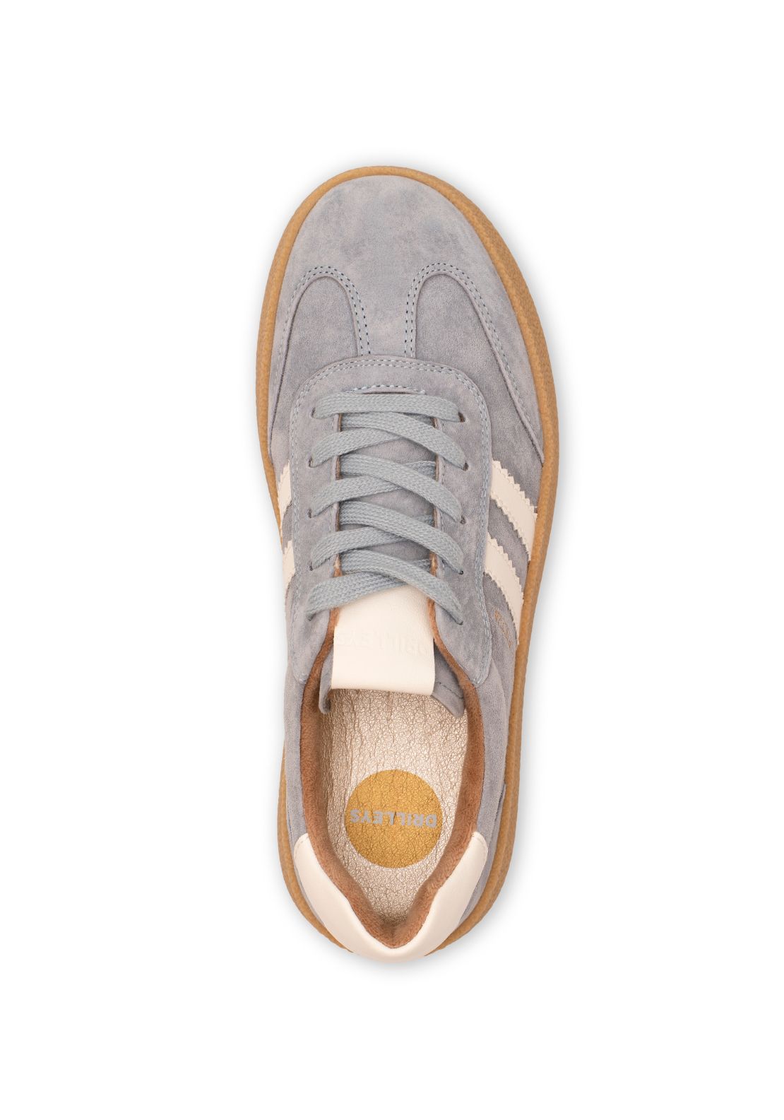 Drilleys Side Strip Thick Sole Gum Trainer - Aqua 3 Shaws Department Stores