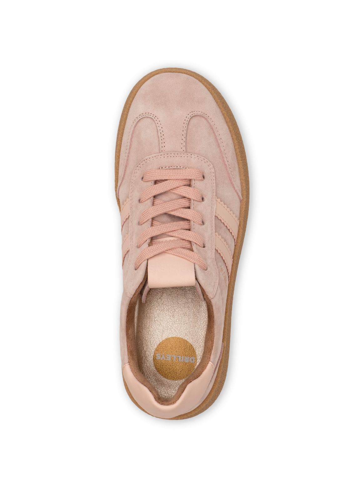 Drilleys Side Strip Thick Sole Gum Trainer - Marshmallow 3 Shaws Department Stores