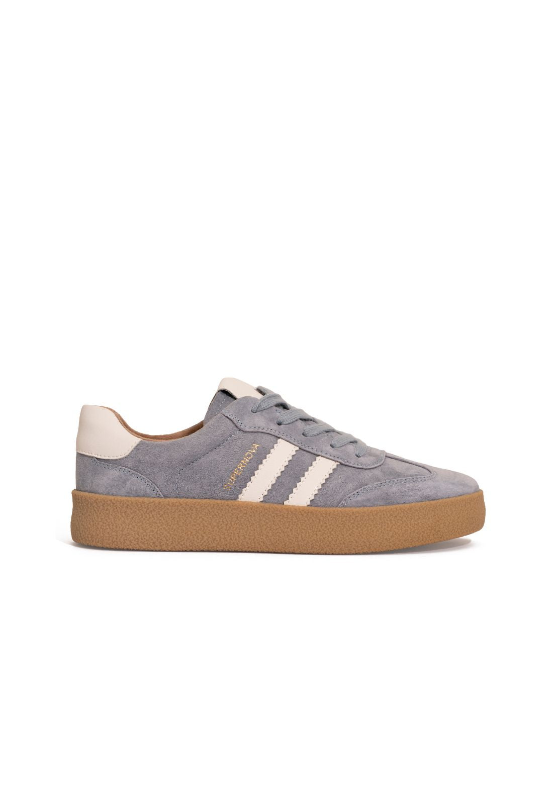 Drilleys Side Strip Thick Sole Gum Trainer - Aqua 1 Shaws Department Stores