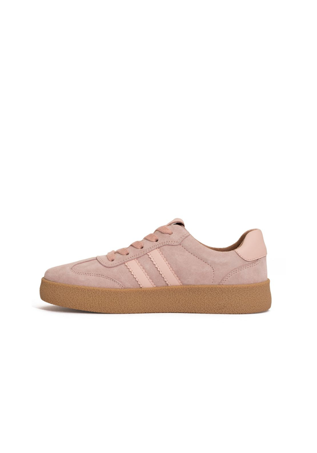 Drilleys Side Strip Thick Sole Gum Trainer - Marshmallow 2 Shaws Department Stores