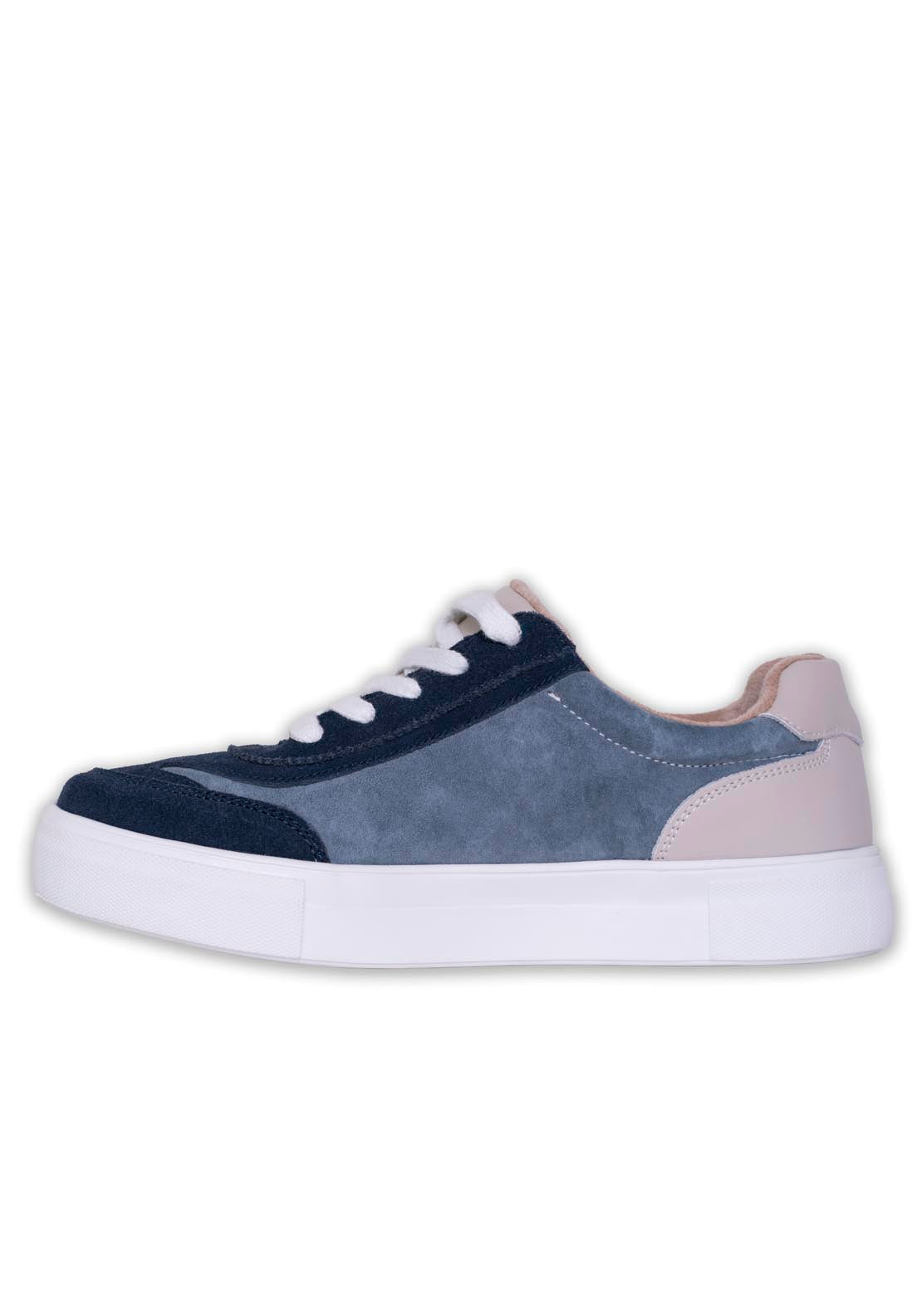 Drilleys Leather Upper V Trainer - Navy Dive In 2 Shaws Department Stores