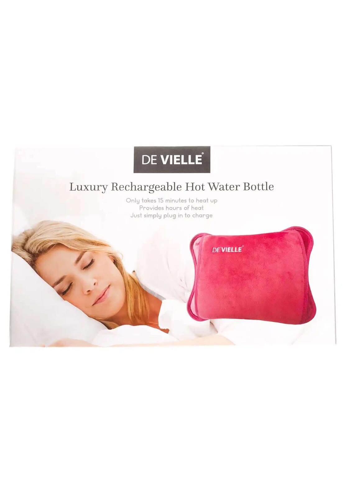 De Vielle Recharge Hot Water Bottle - Pink 1 Shaws Department Stores