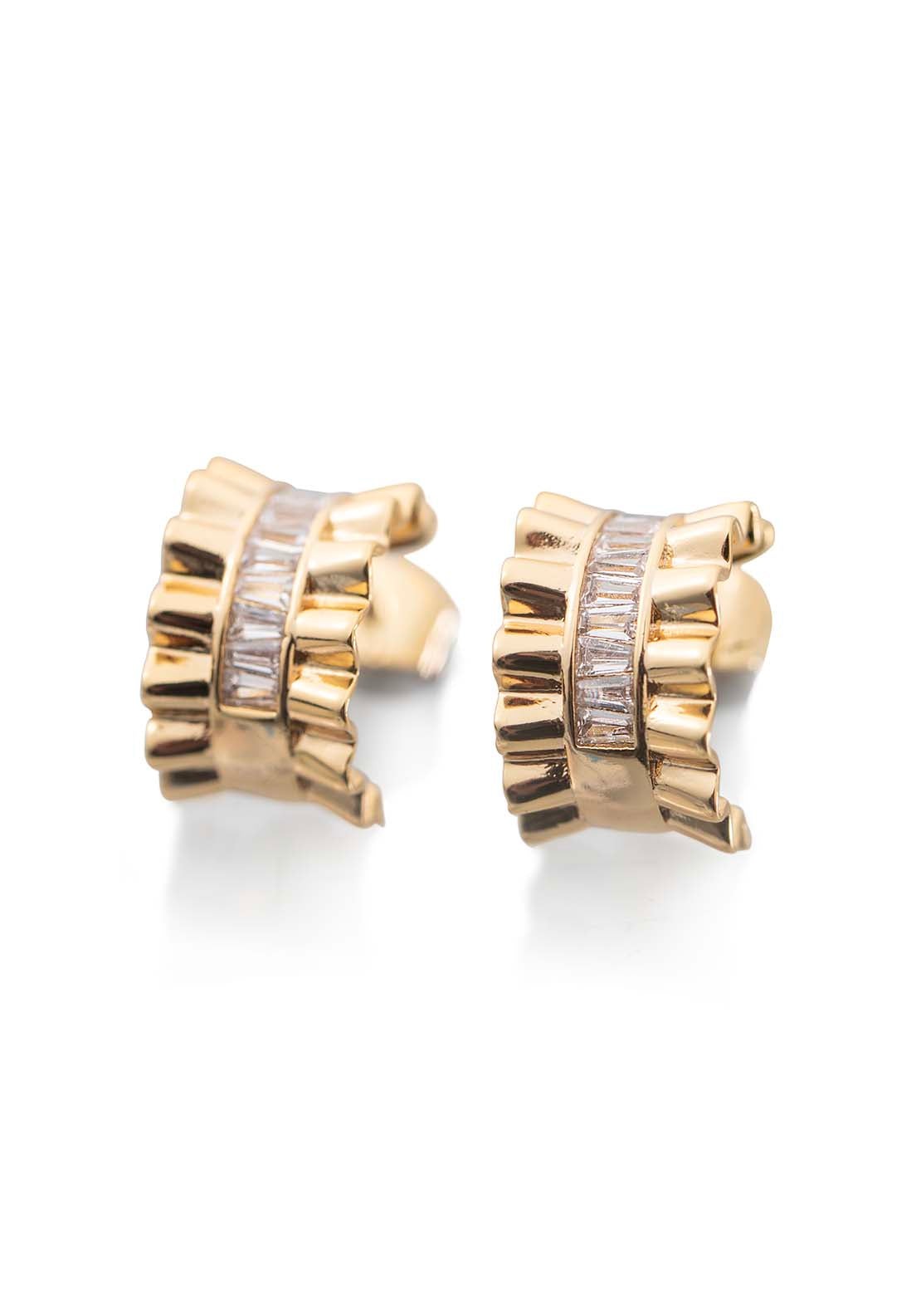 Newbridge Jewellery Hoop Earring With Clear Stones - Rose Gold 1 Shaws Department Stores