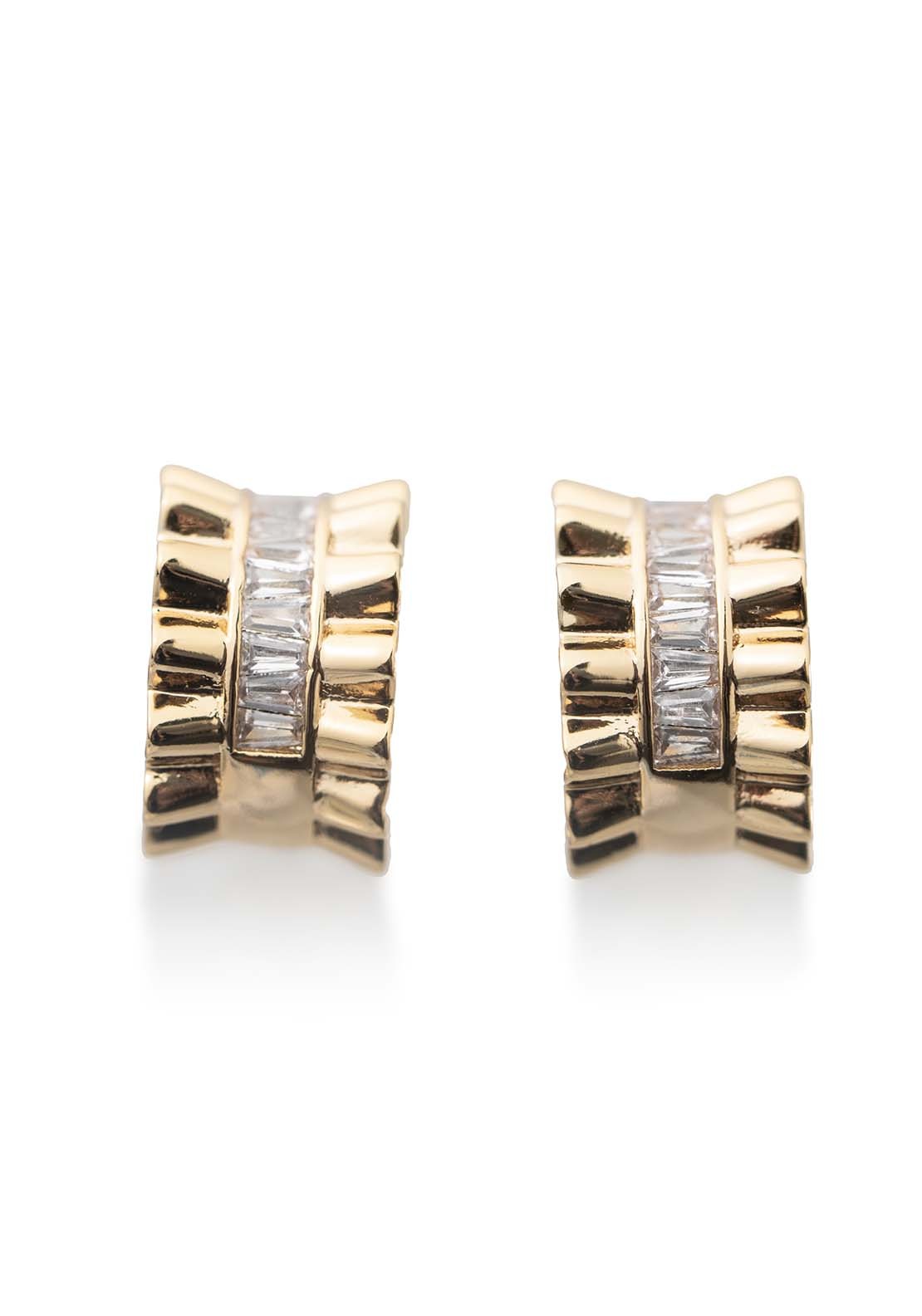 Newbridge Jewellery Hoop Earring With Clear Stones - Rose Gold 2 Shaws Department Stores