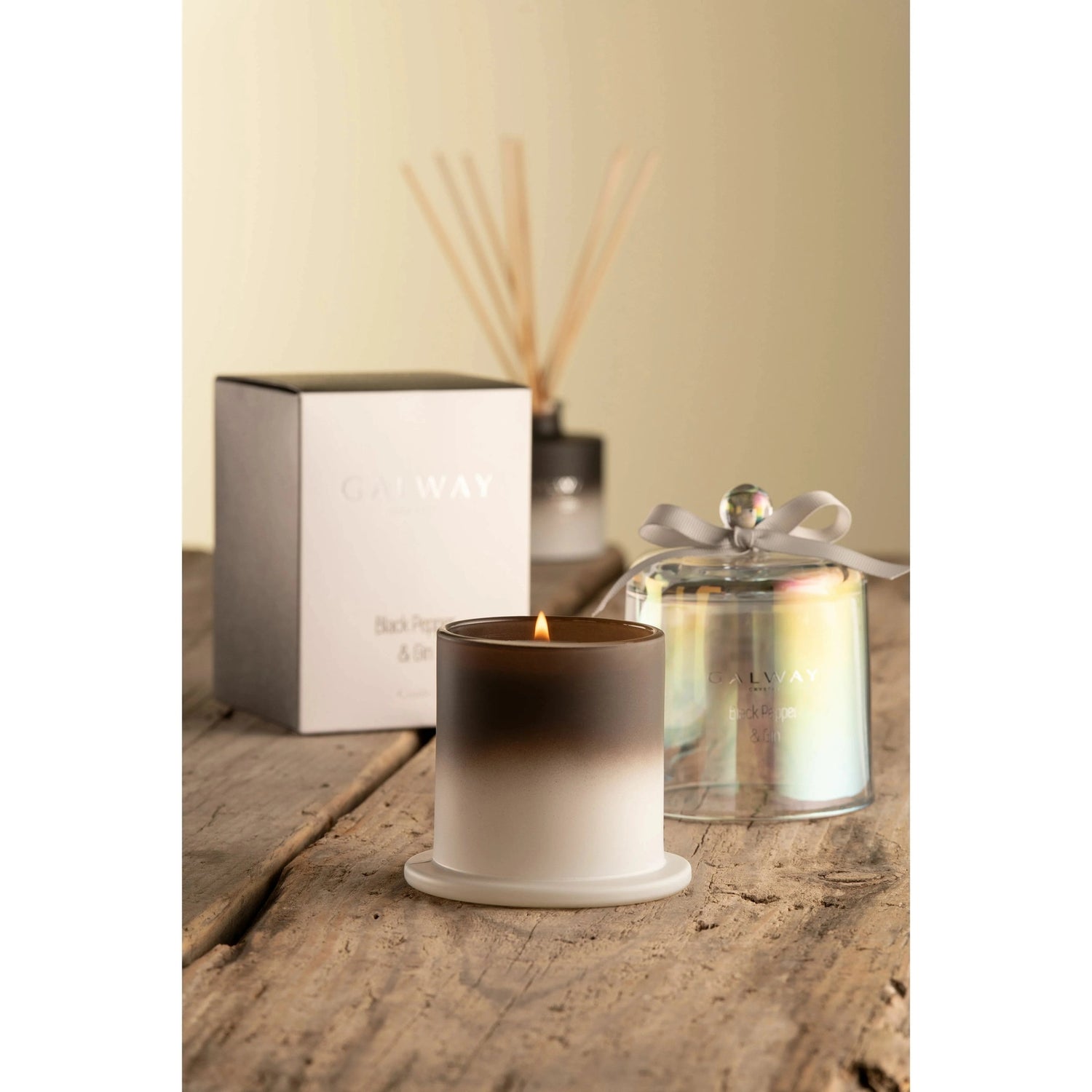 Galway Crystal Black Pepper &amp; Gin Scented Candle - Gin &amp; Black Pepper 1 Shaws Department Stores