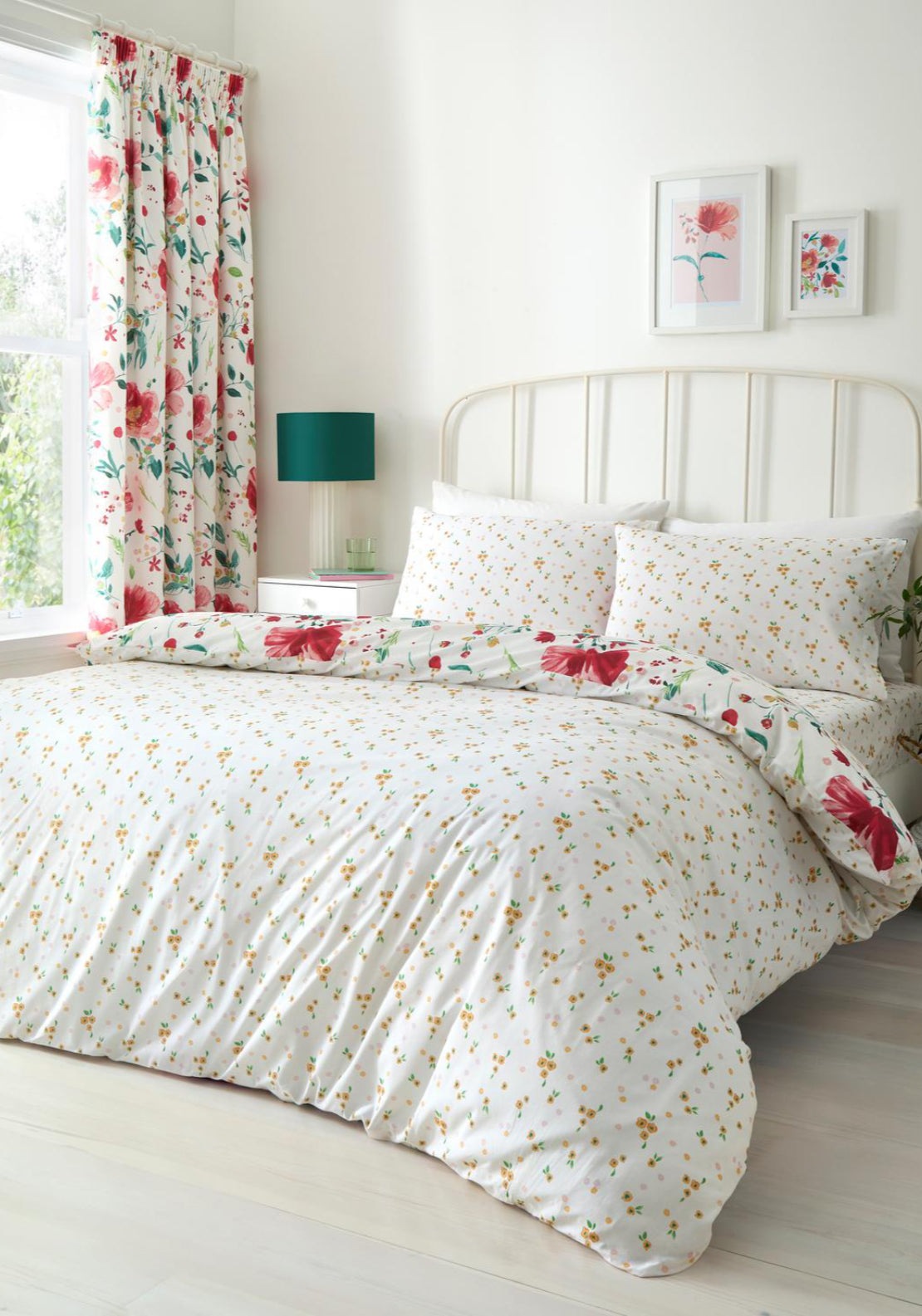 The Home Collection Poppy Print Duvet Cover Set - Red 3 Shaws Department Stores