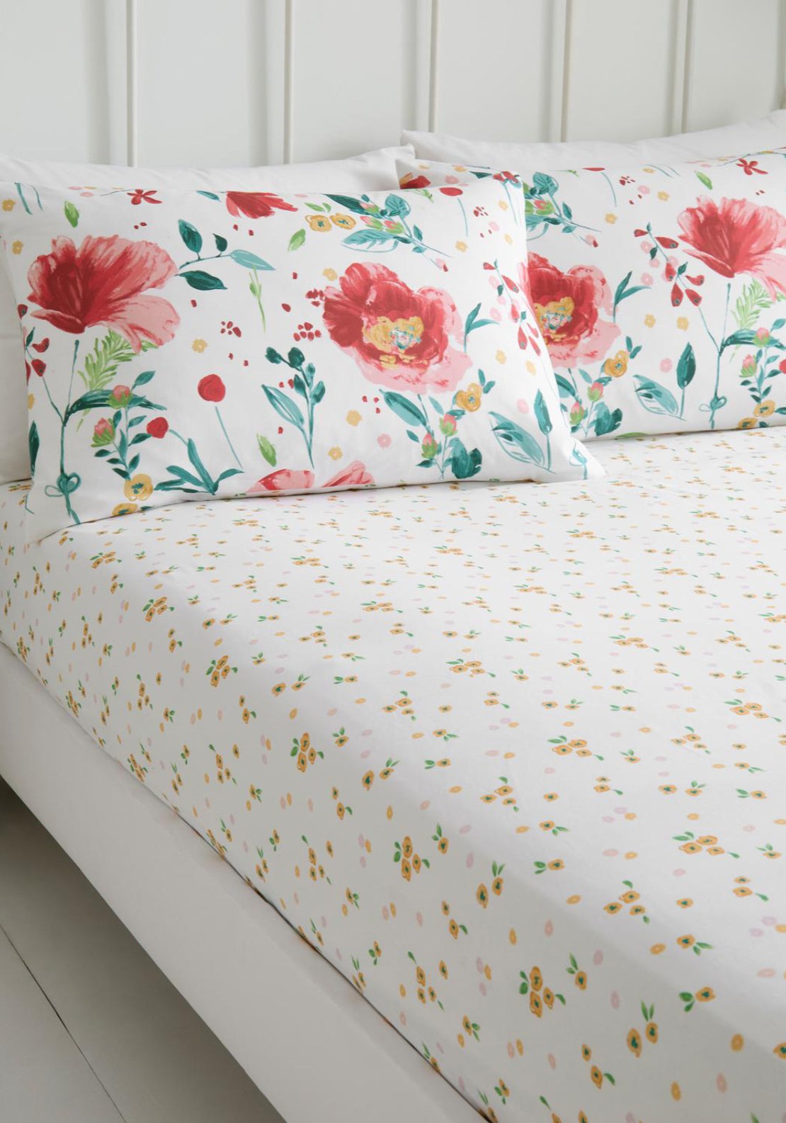 The Home Collection Poppy Print Duvet Cover Set - Red 4 Shaws Department Stores