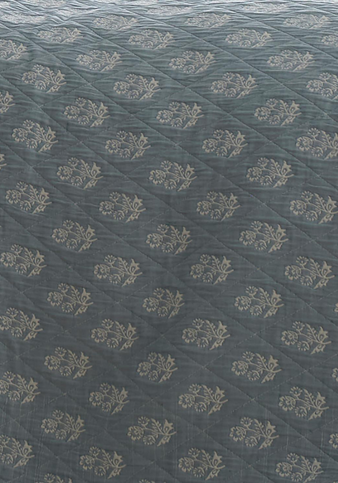 Heather &amp; Ferne Block Floral Bedspread - Blue 2 Shaws Department Stores