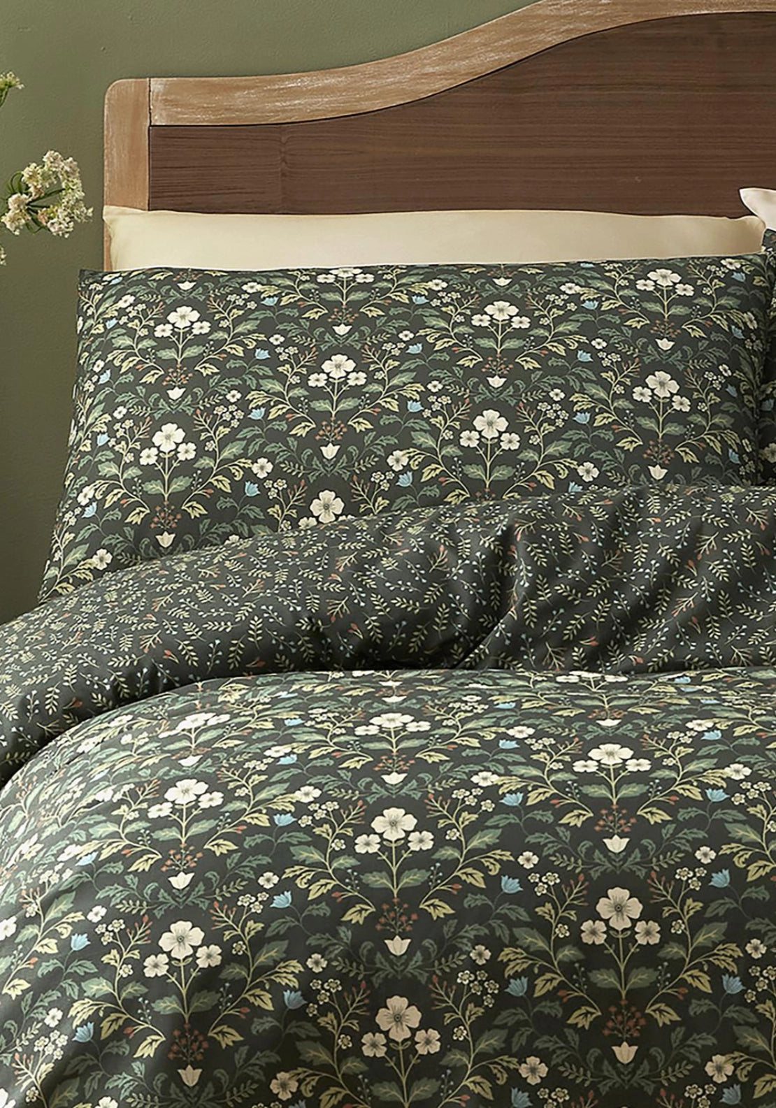 Harriet Floral Duvet Cover Set - Green