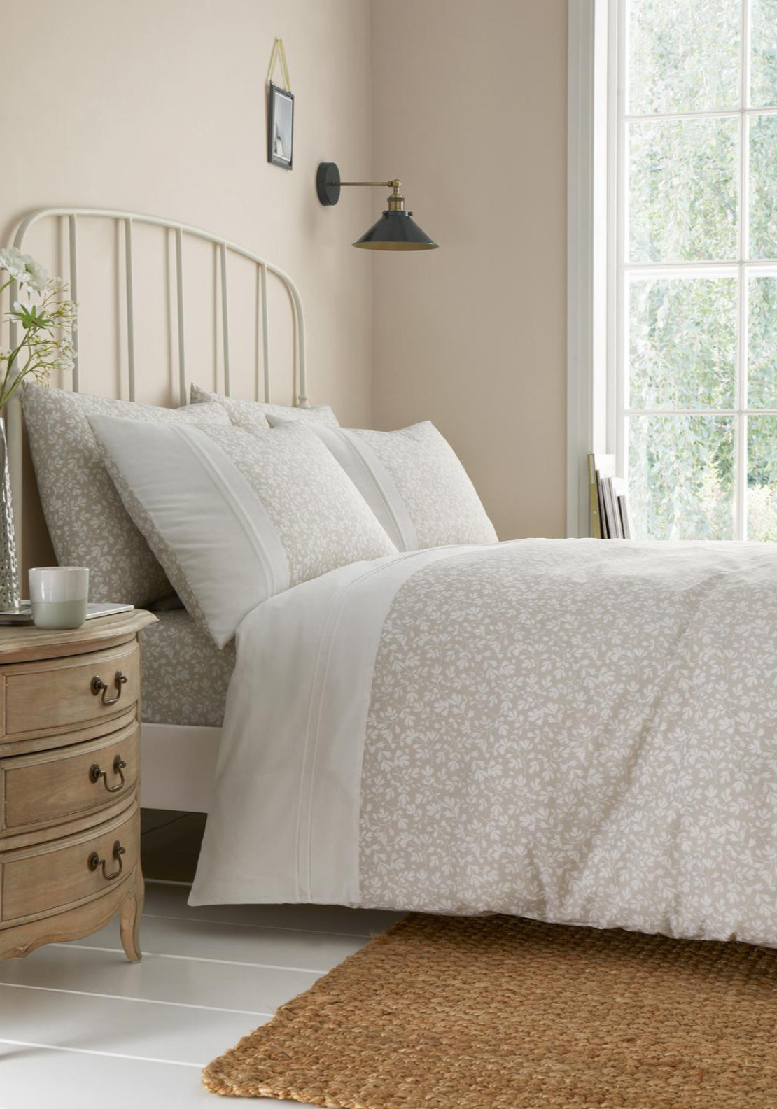 The Home Collection Deco Leaf Duvet Cover Set - Natural 3 Shaws Department Stores