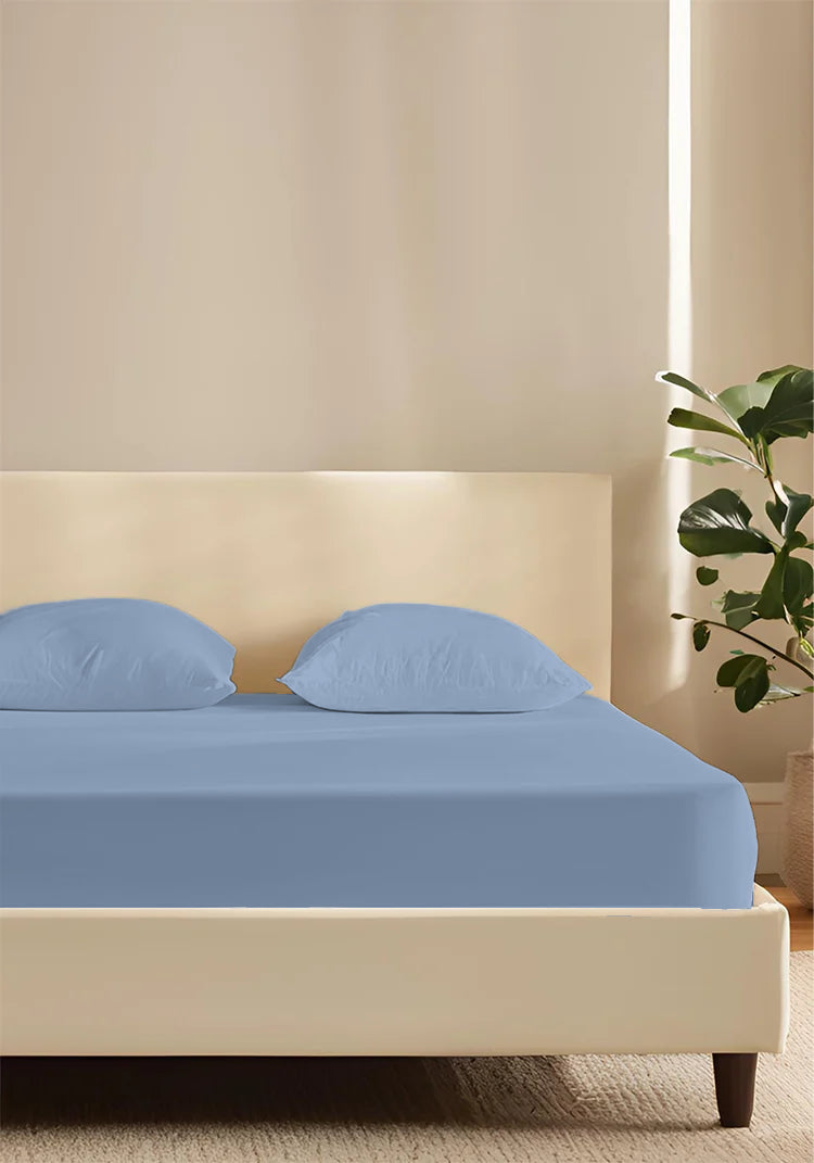 The Home Collection 300 TC Deep Fitted Sheet 35cm - Blue 1 Shaws Department Stores