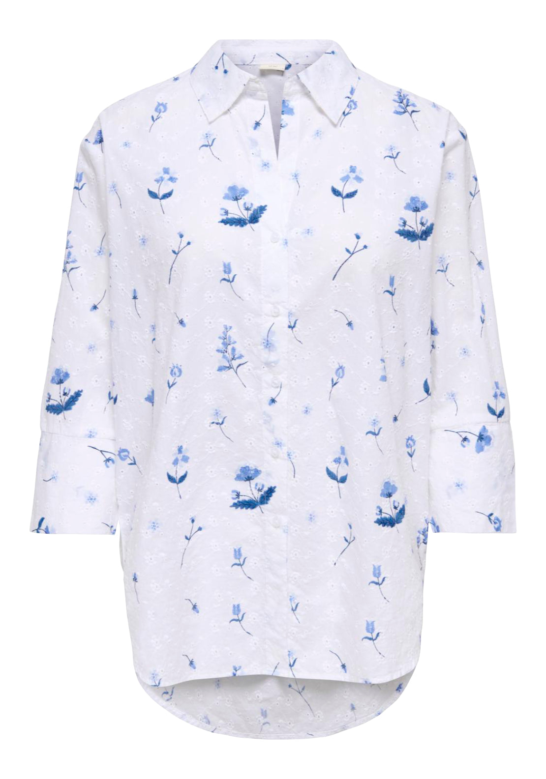 Jdy Tallie 7/8 Anglaise Shirt - Cloud Dancer/small Flower 1 Shaws Department Stores