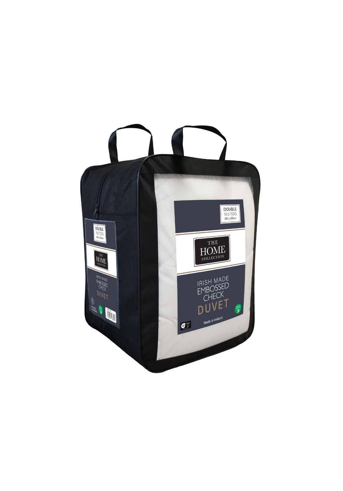 The Home Collection Embossed Check 10.5 Tog Duvet - White 2 Shaws Department Stores