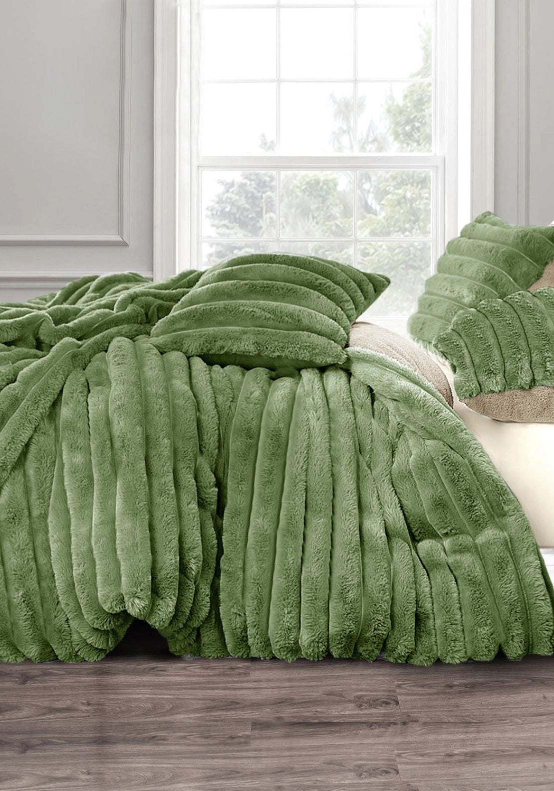 The Home Collection Jumbo Cord Duvet Cover Set - Green 1 Shaws Department Stores