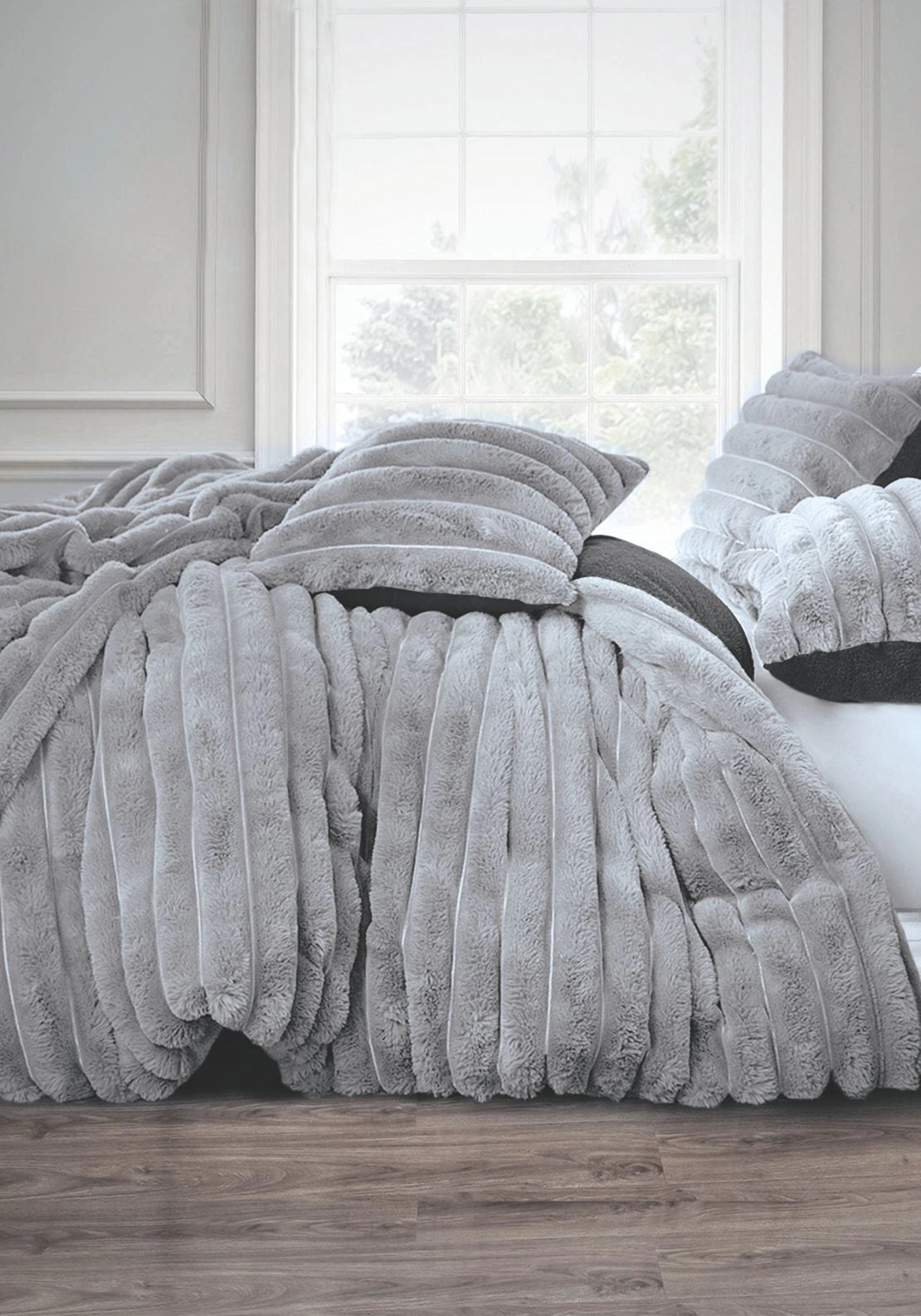 The Home Collection Jumbo Cord Duvet Cover Set - Grey 1 Shaws Department Stores