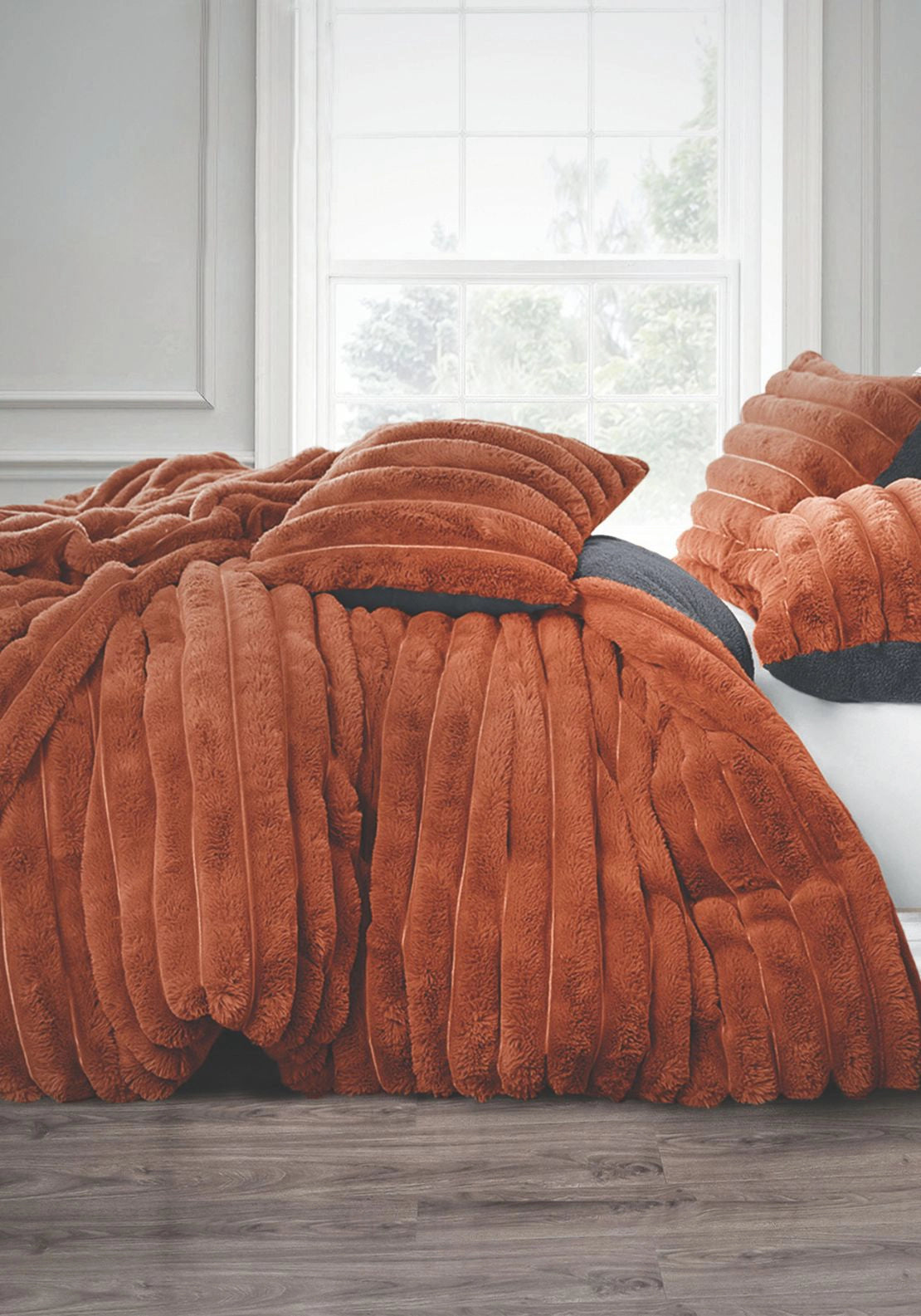 The Home Collection Jumbo Cord Duvet Cover Set - Rust 1 Shaws Department Stores